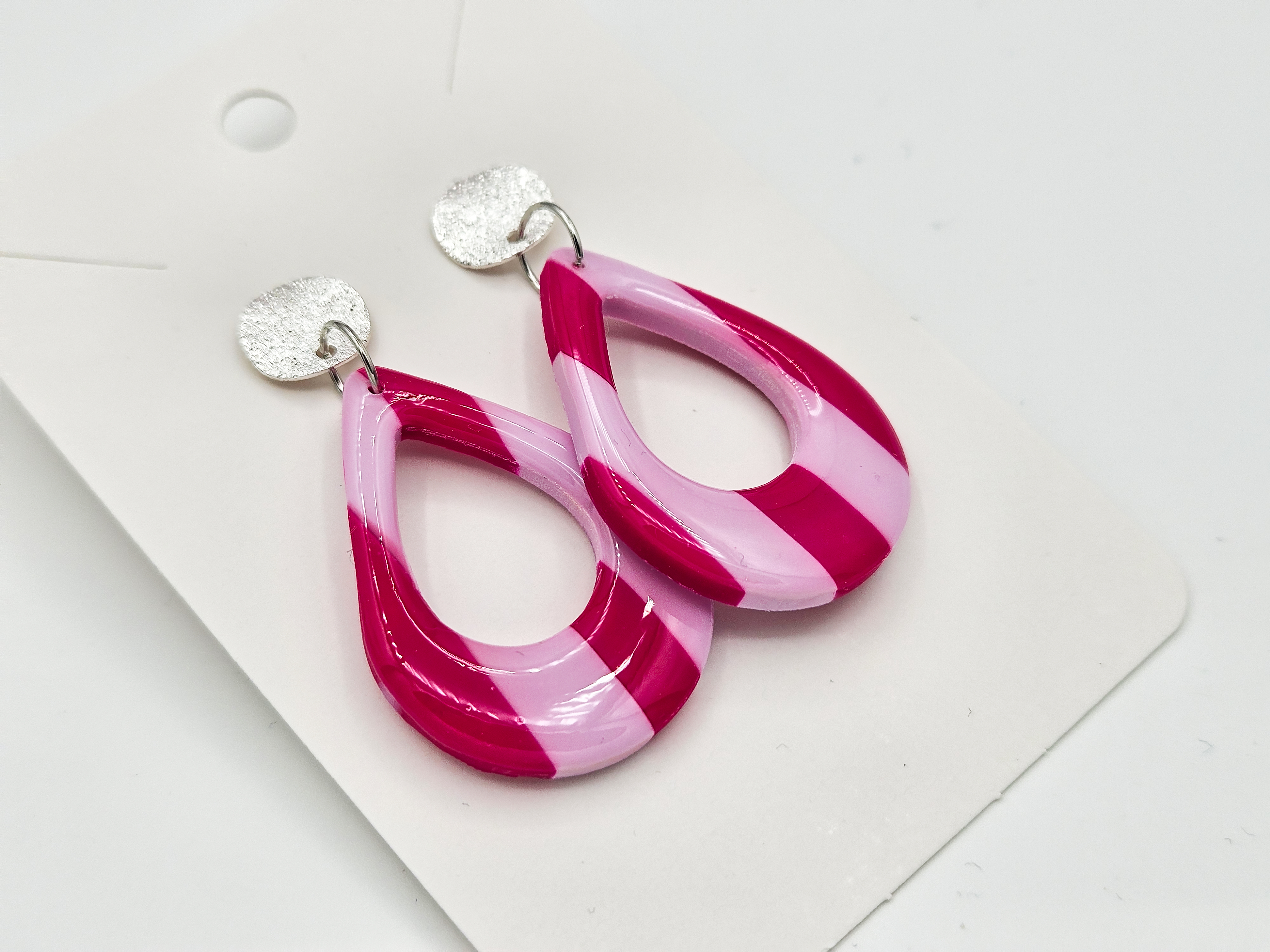 Polymeerklei oorbellen - Strepen