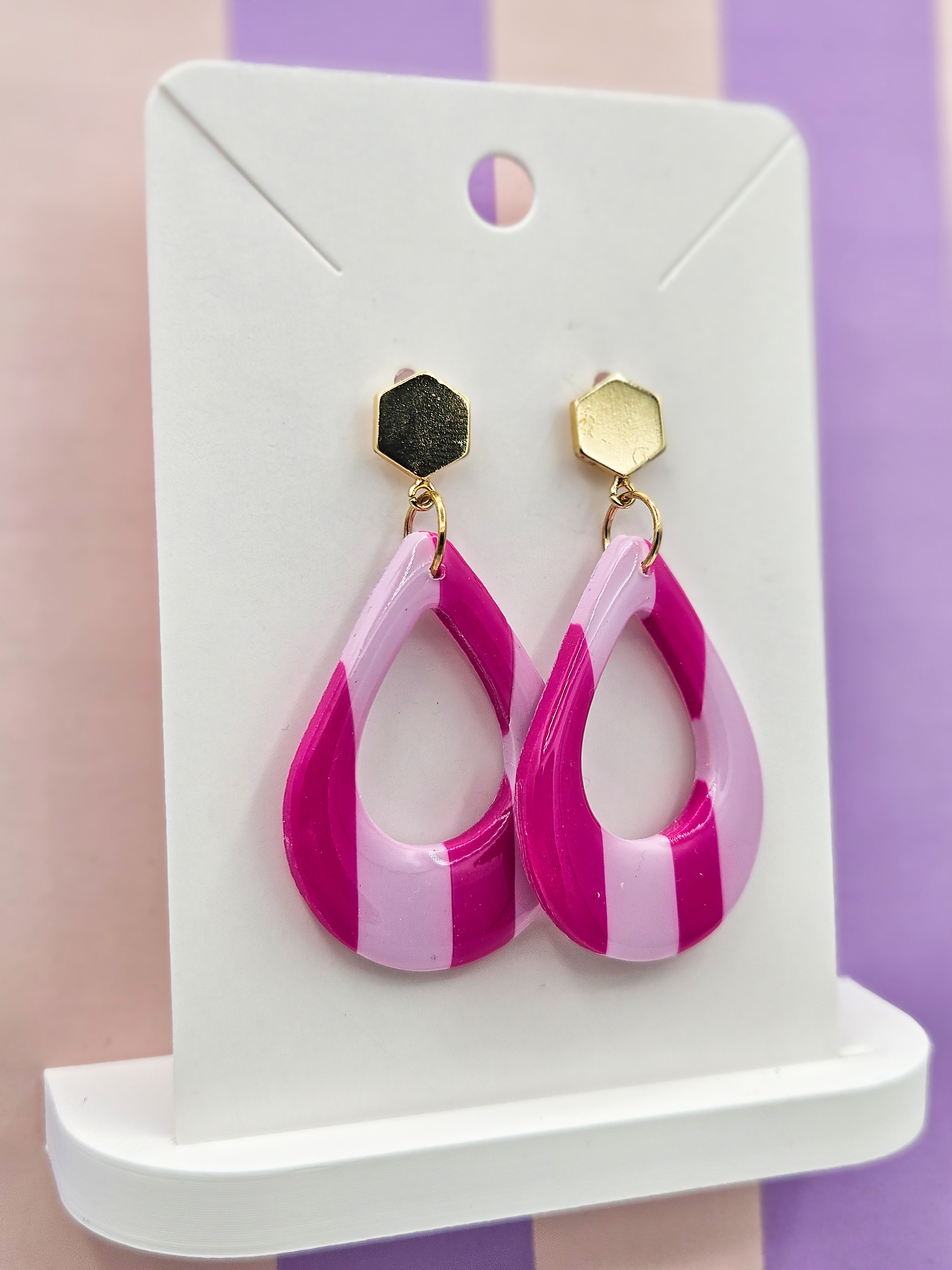 Polymeerklei oorbellen - Strepen