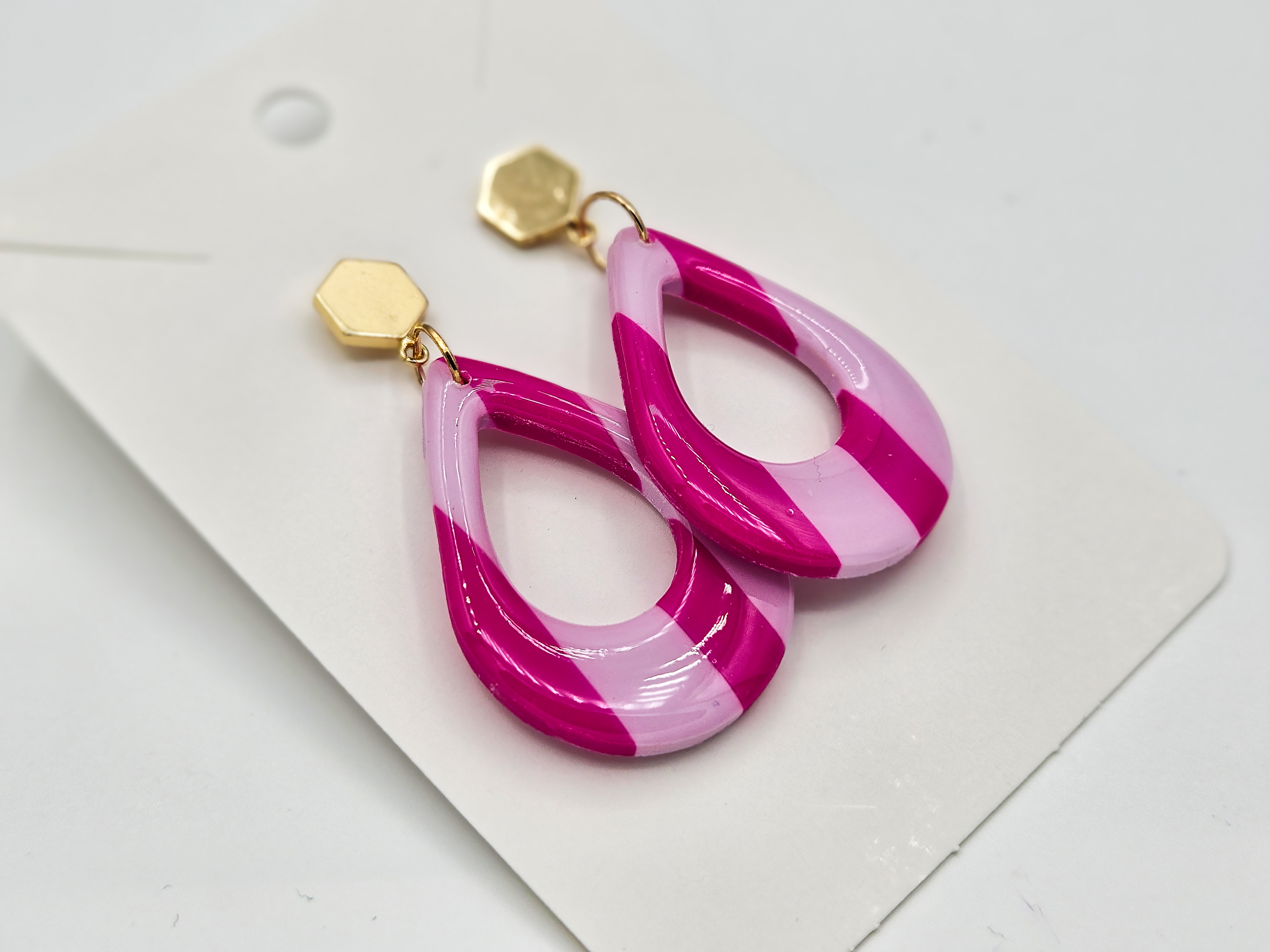 Polymeerklei oorbellen - Strepen