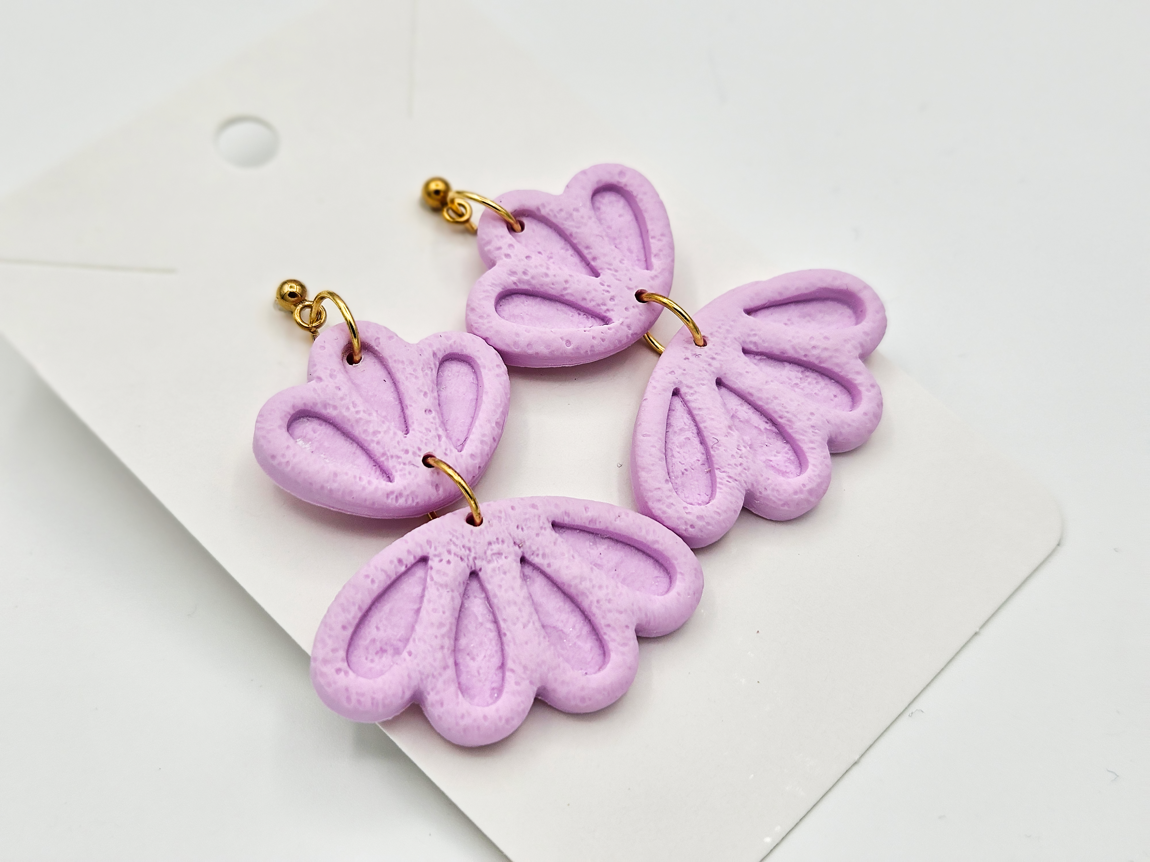 Polymeerklei oorbellen - Lila