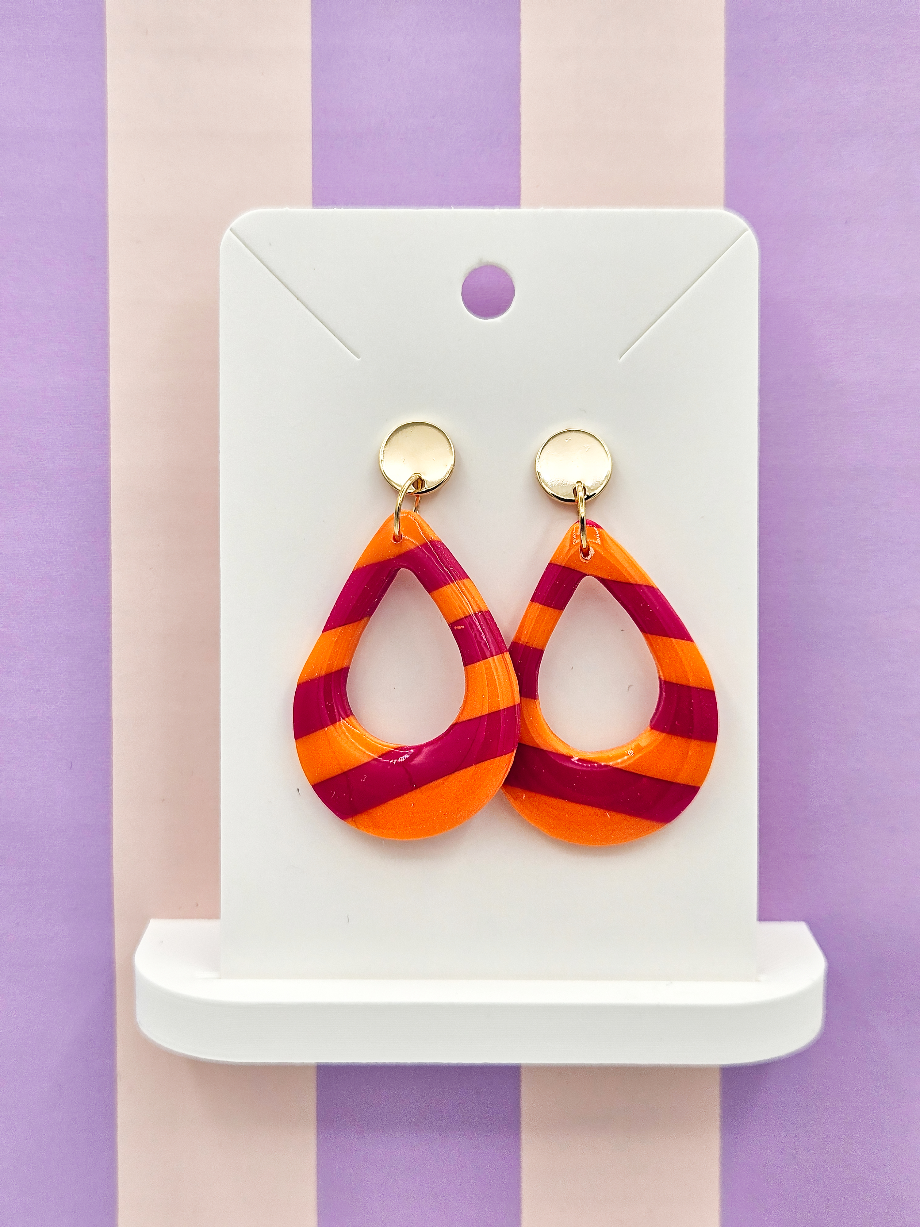 Polymeerklei oorbellen - Strepen