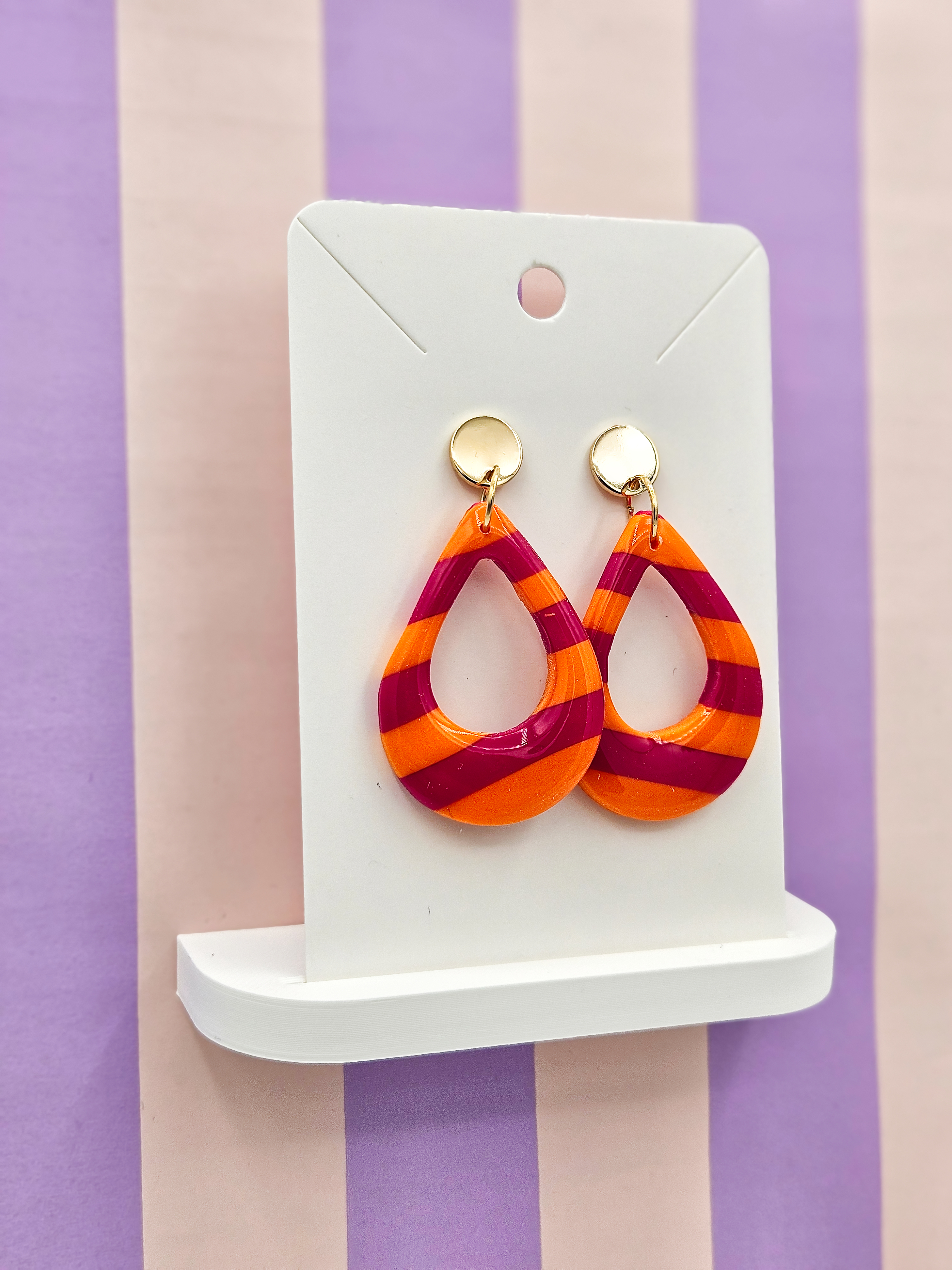 Polymeerklei oorbellen - Strepen