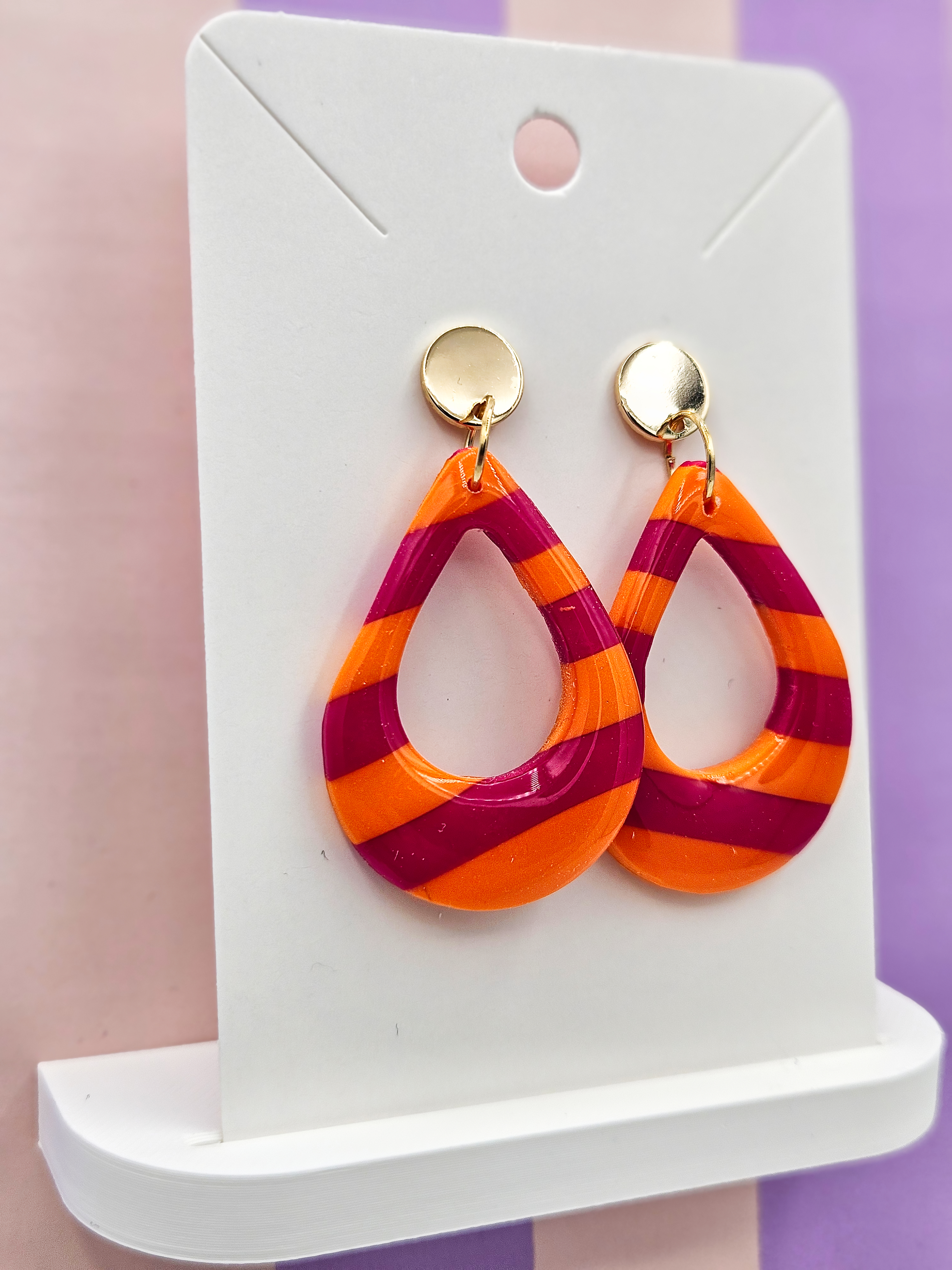 Polymeerklei oorbellen - Strepen