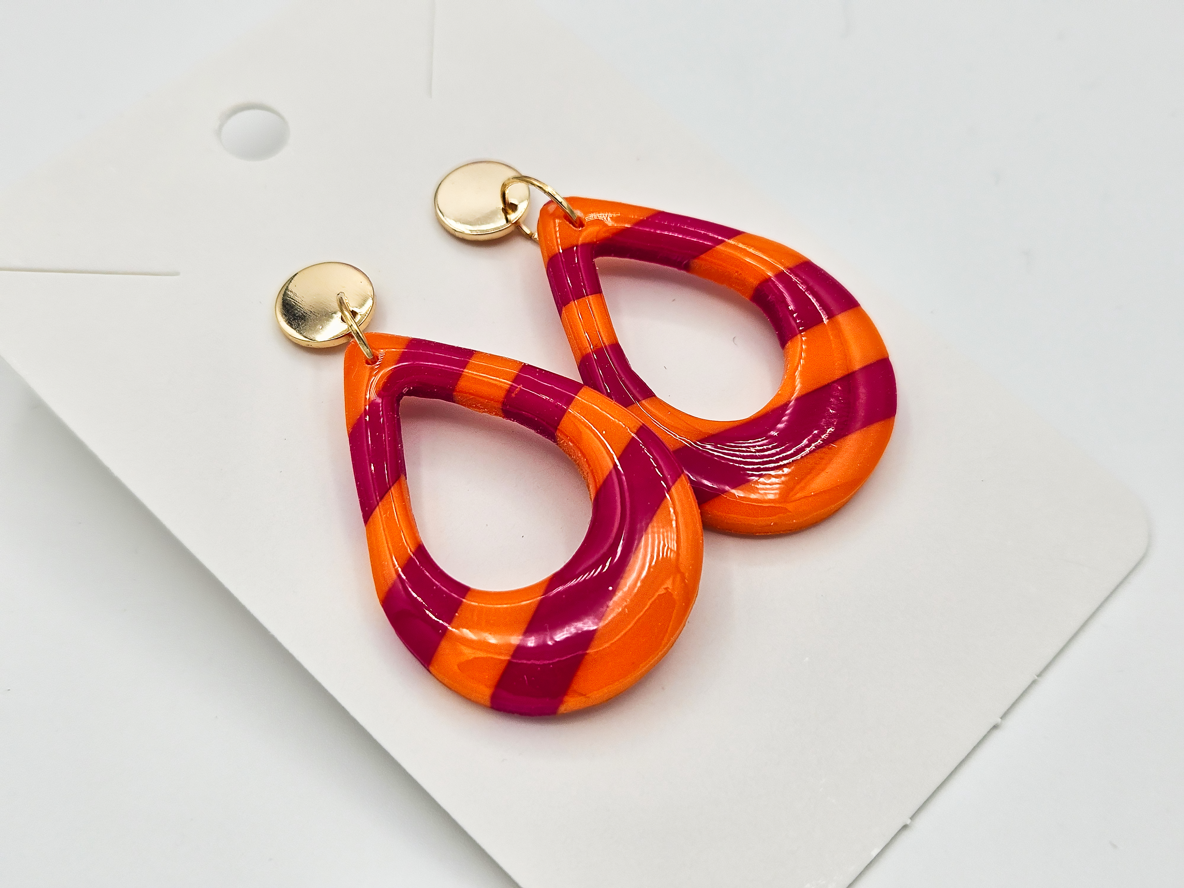 Polymeerklei oorbellen - Strepen