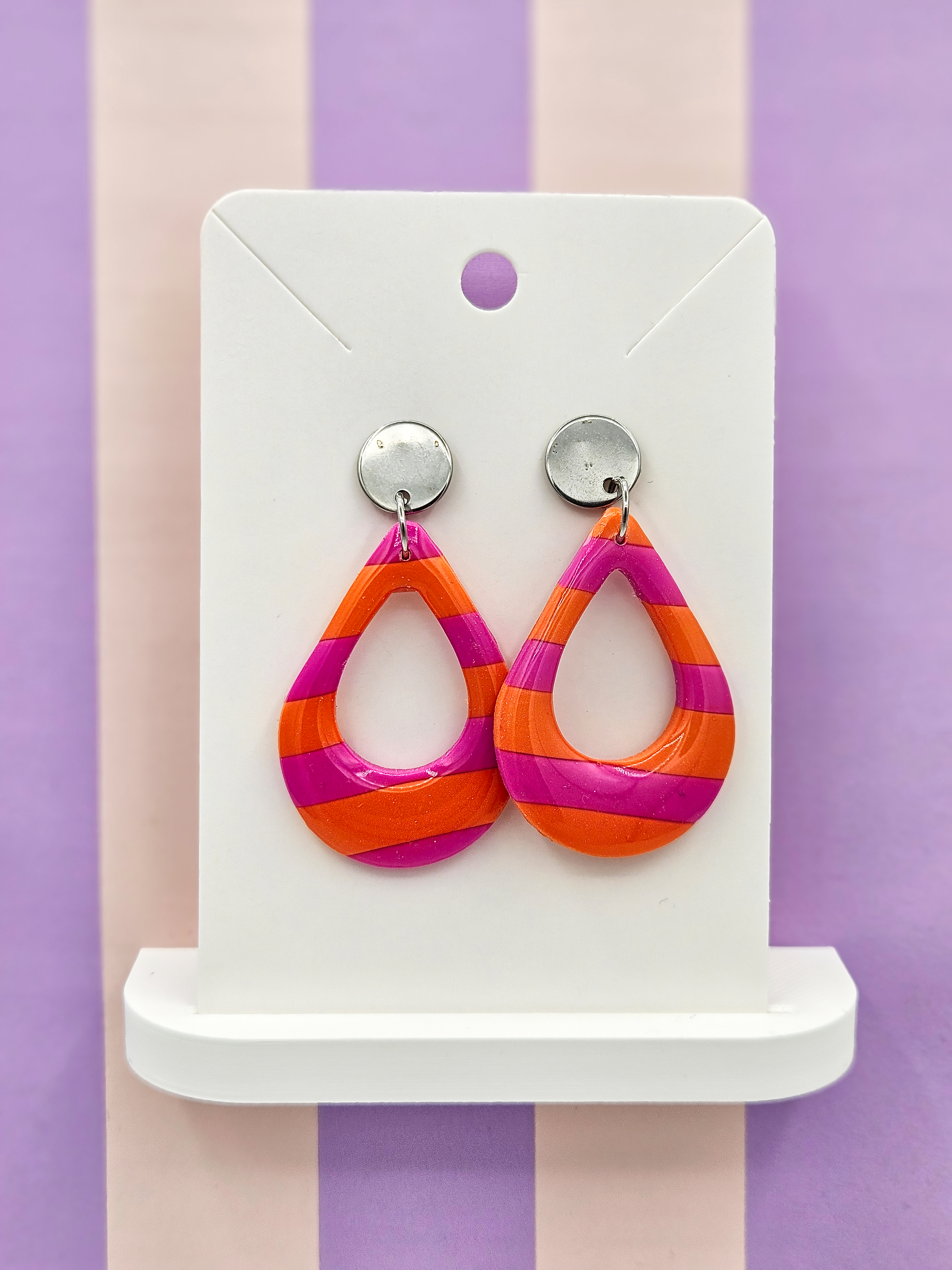 Polymeerklei oorbellen - Strepen