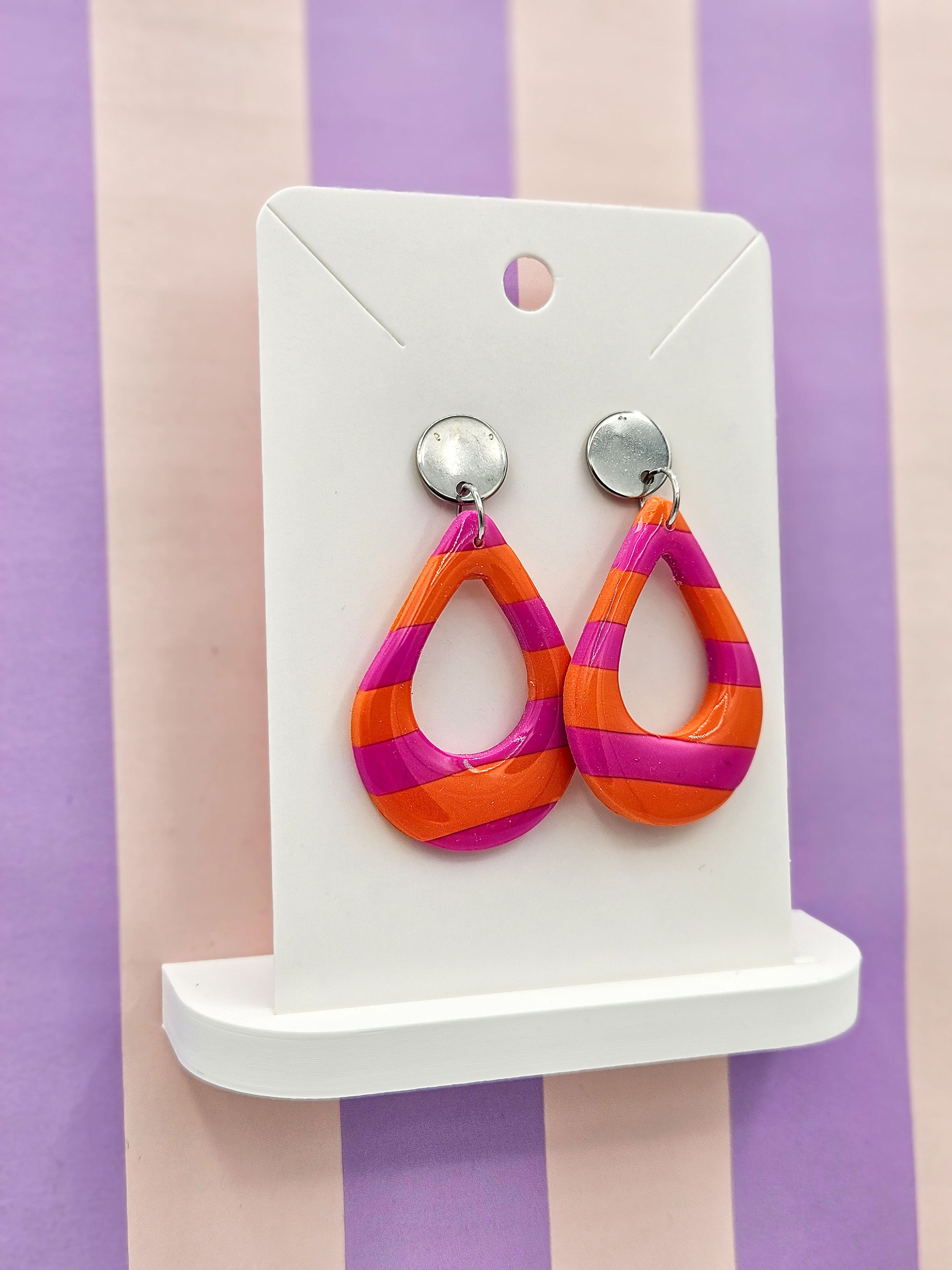 Polymeerklei oorbellen - Strepen