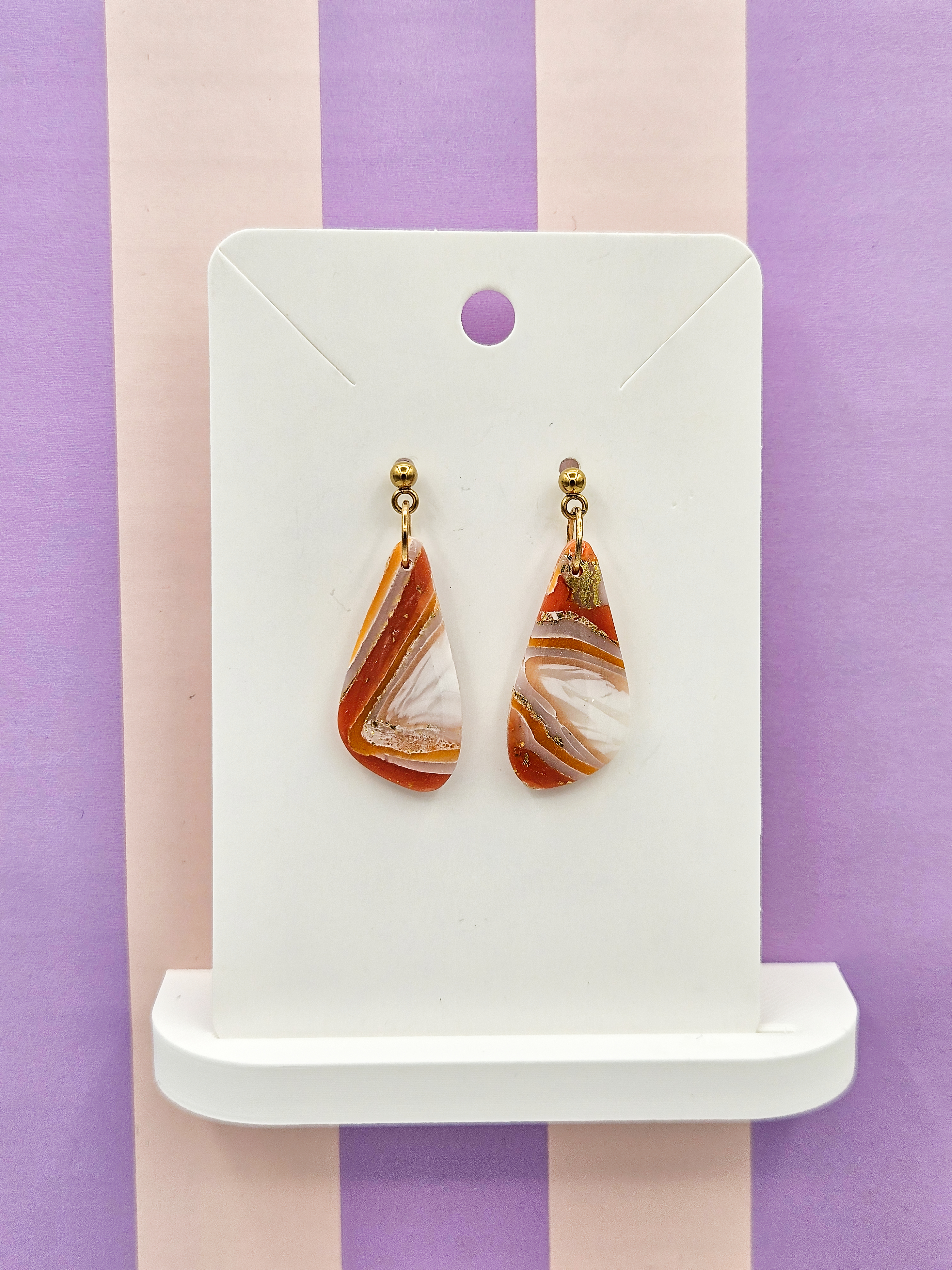 Polymeerklei oorbellen - Agaat