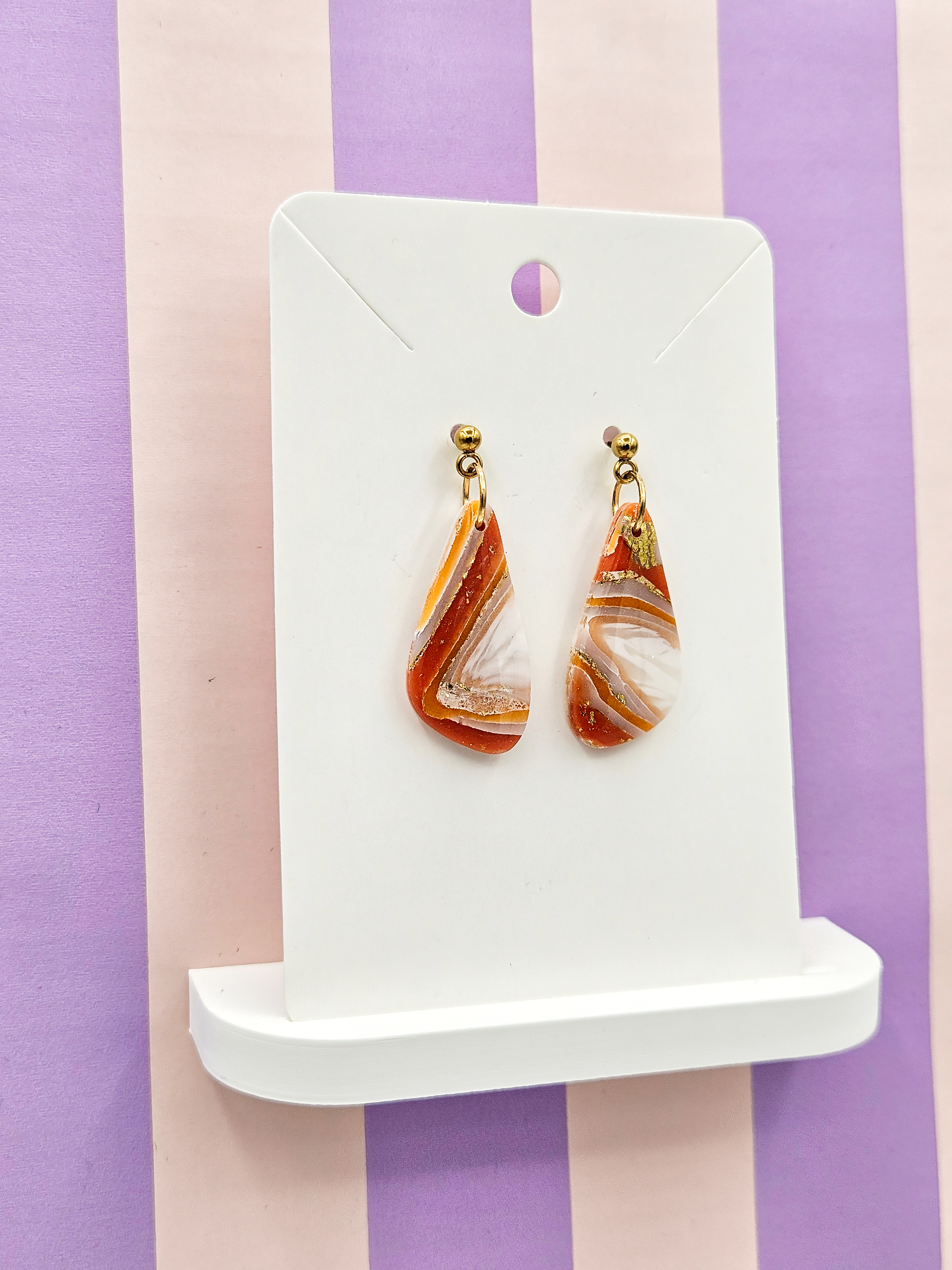 Polymeerklei oorbellen - Agaat