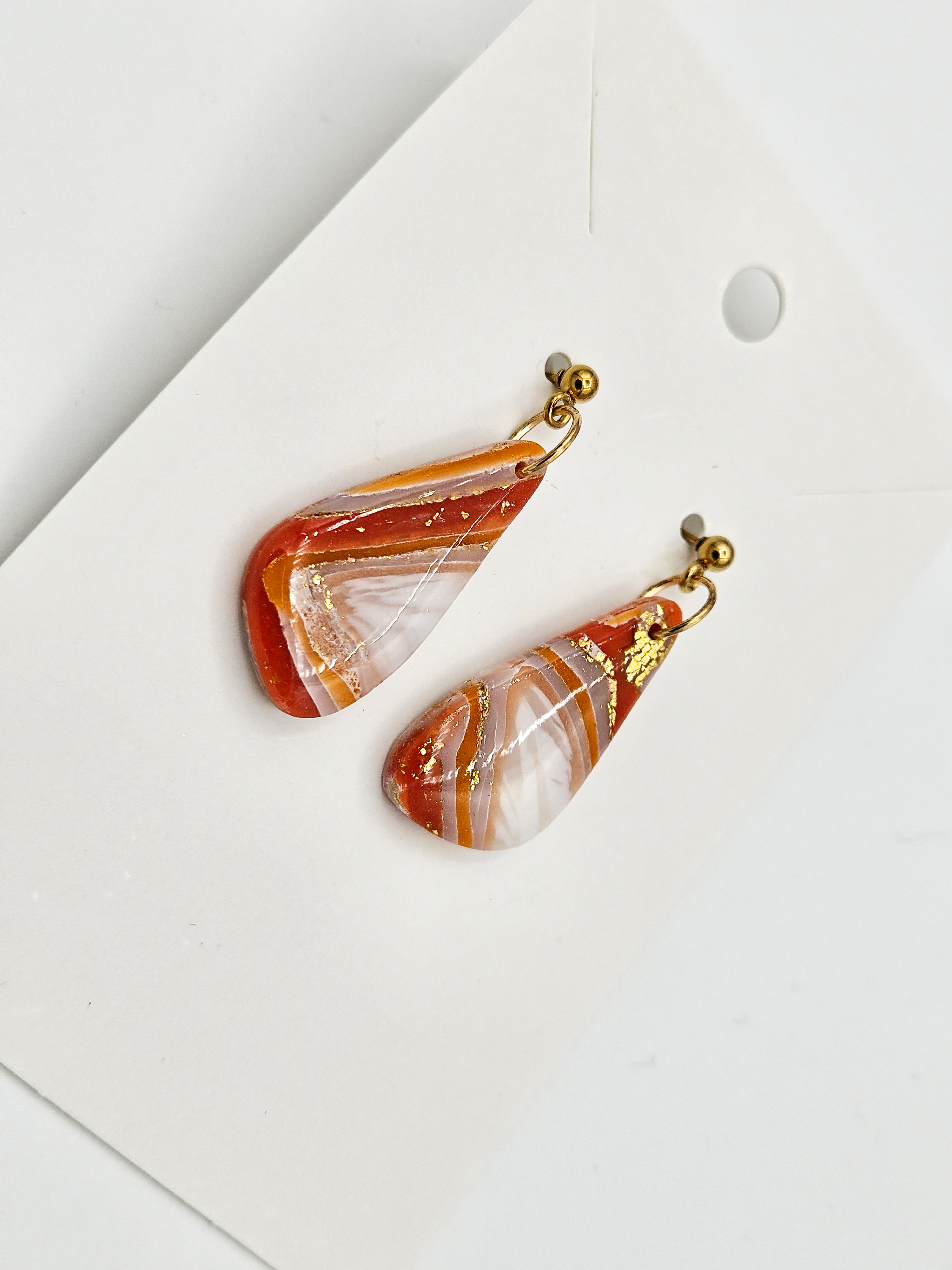 Polymeerklei oorbellen - Agaat