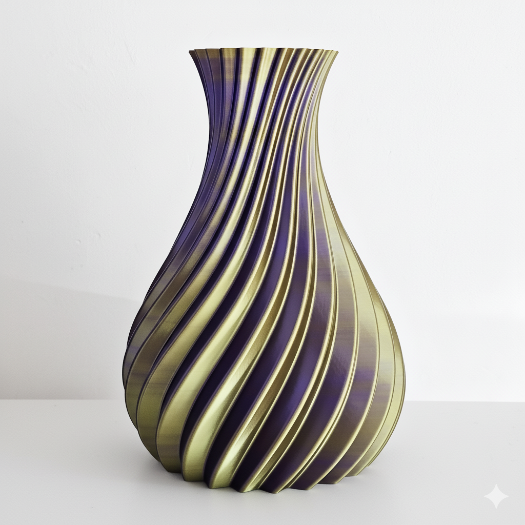 Vaas SPIRAL | Blauwpaars & Geelgoud