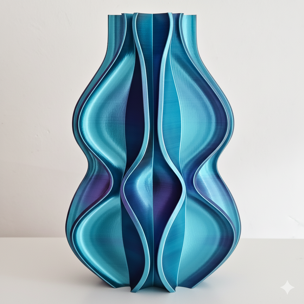 Vaas FLUX | Paars & Blauwgroen & Bruinoranje