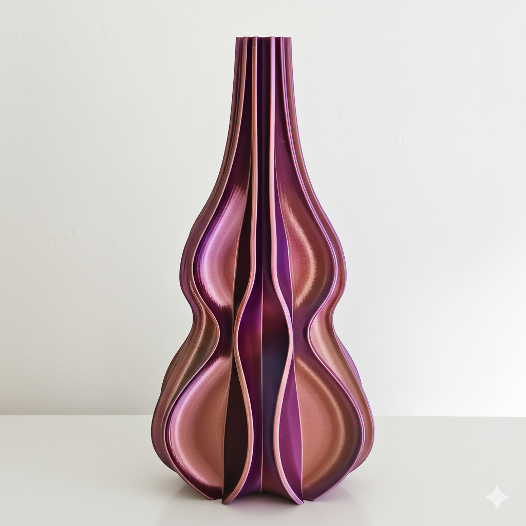 Vaas FLUX SMAL | Paars & Blauwgroen & Bruinoranje