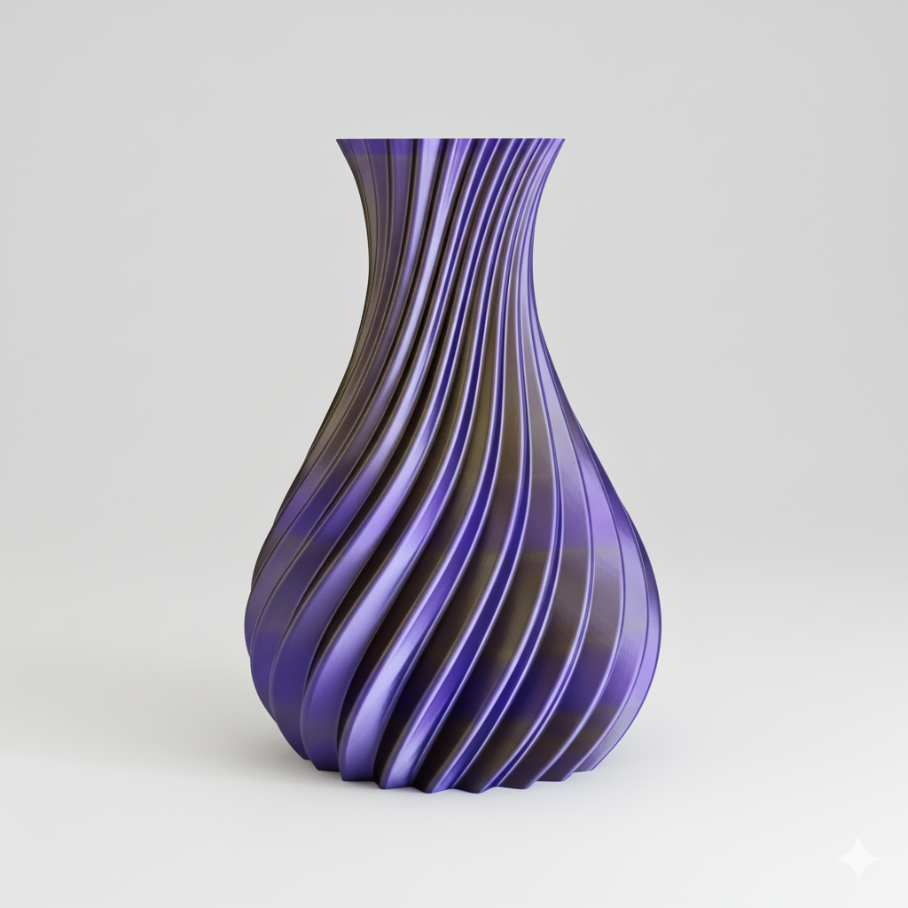 Vaas SPIRAL | Blauwpaars & Geelgoud