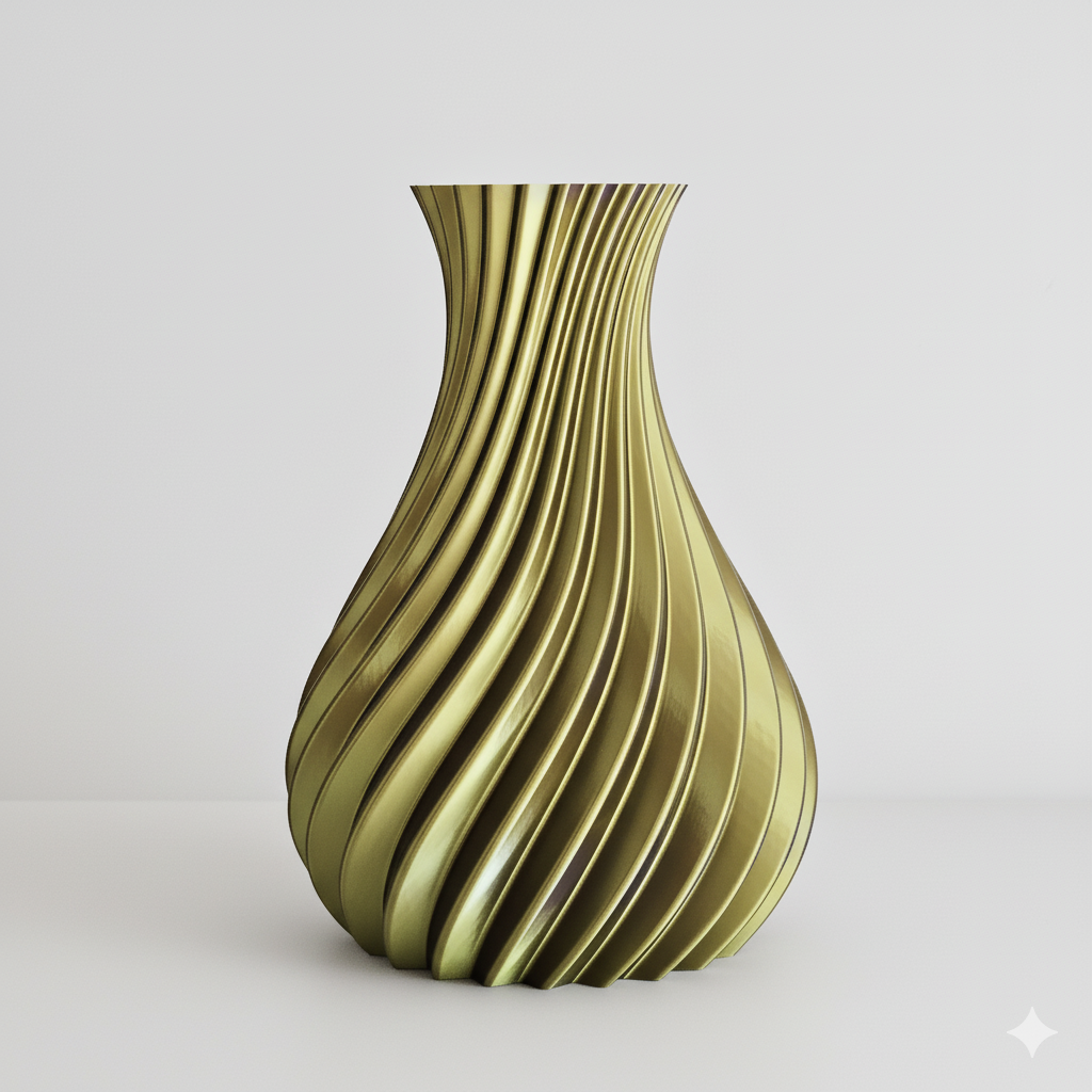 Vaas SPIRAL | Blauwpaars & Geelgoud