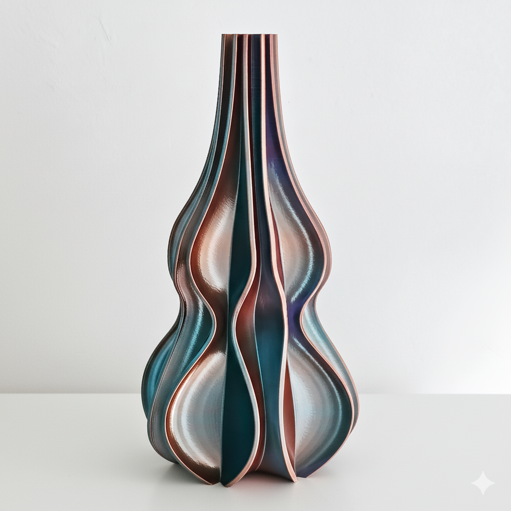 Vaas FLUX SMAL | Paars & Blauwgroen & Bruinoranje