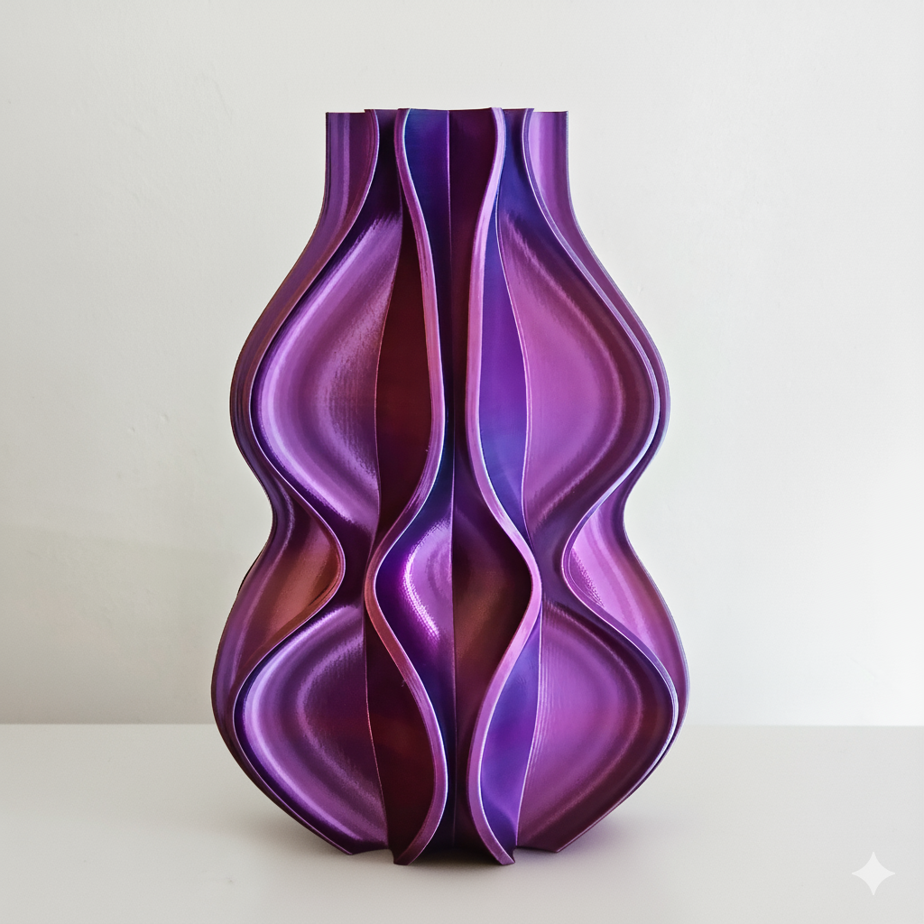 Vaas FLUX | Paars & Blauwgroen & Bruinoranje