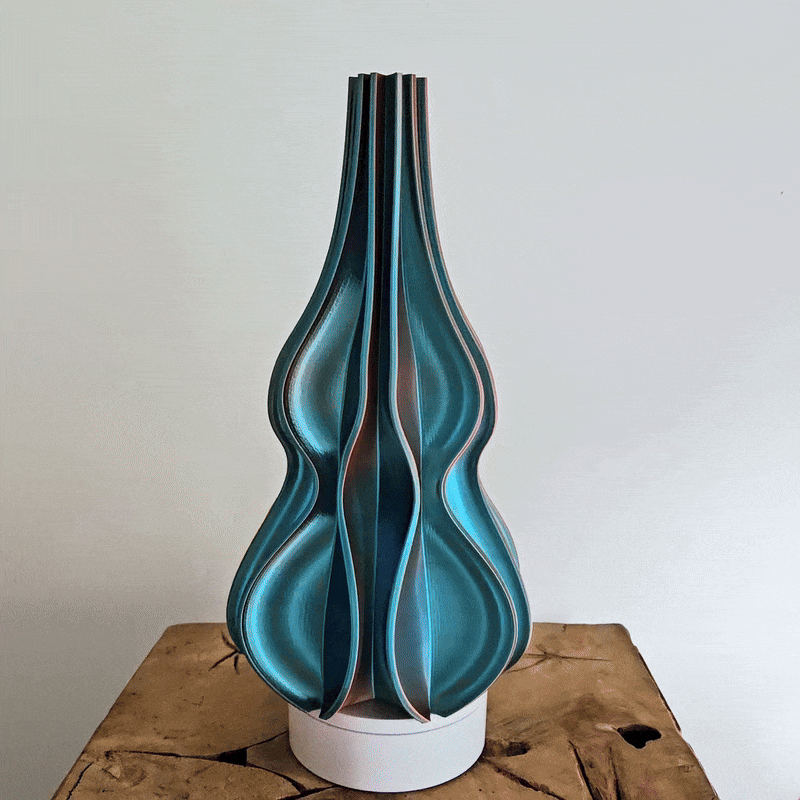 Vaas FLUX SMAL | Paars & Blauwgroen & Bruinoranje