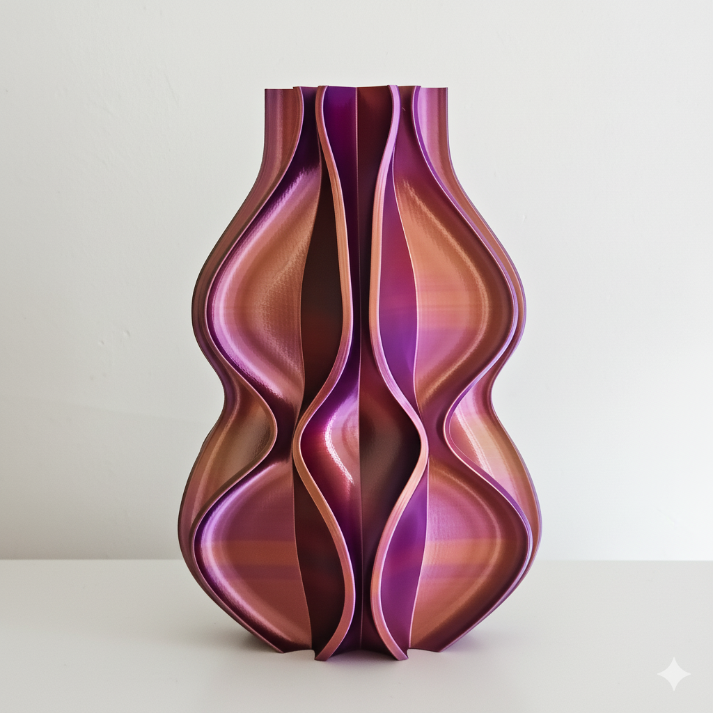 Vaas FLUX | Paars & Blauwgroen & Bruinoranje