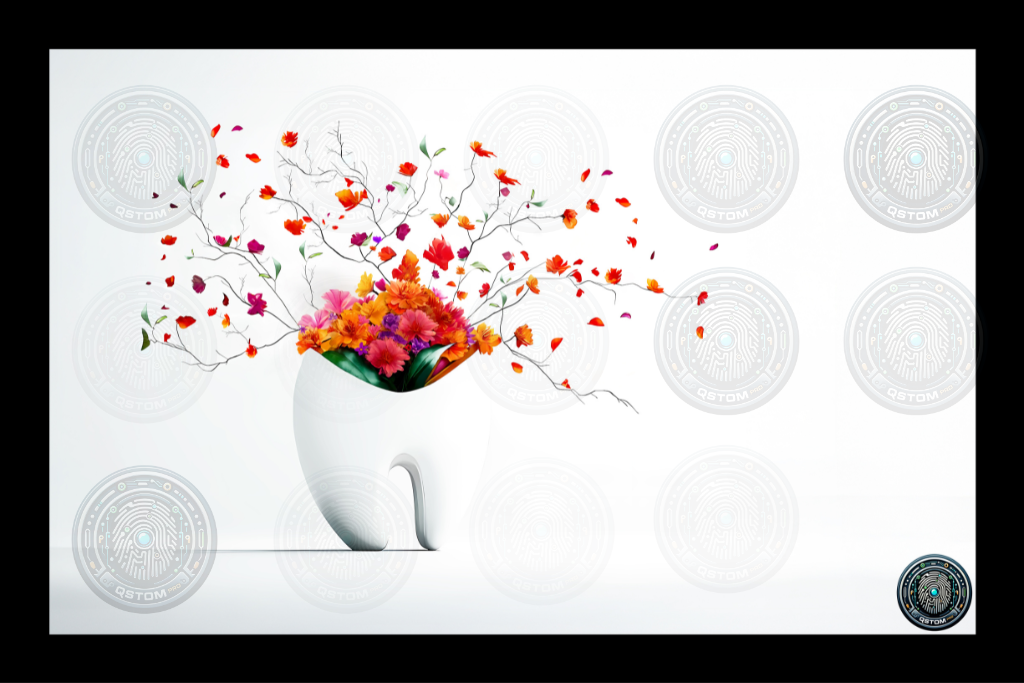 Vase décoratif moderne avec fleurs colorées