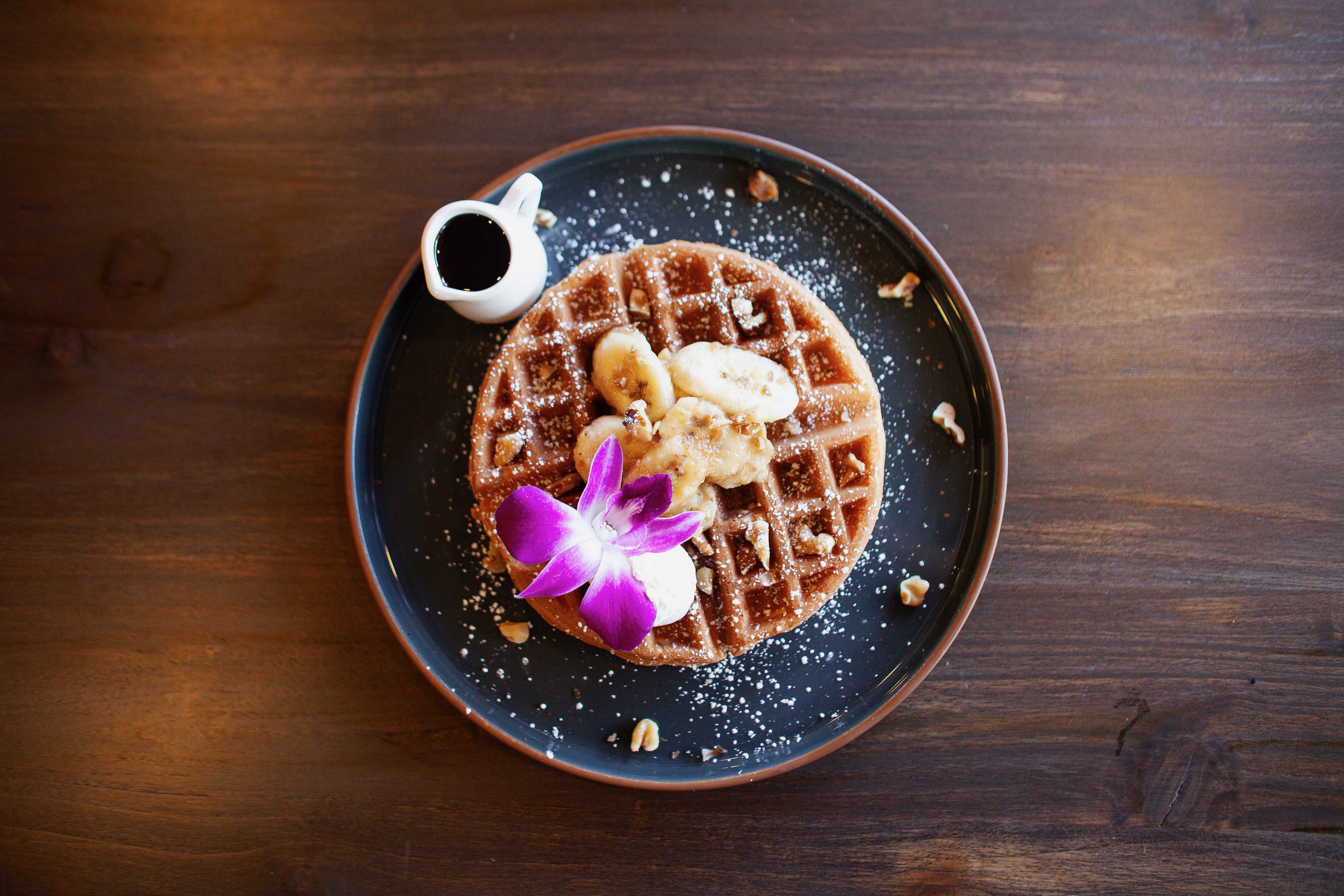 Banana nut Belgian waffle