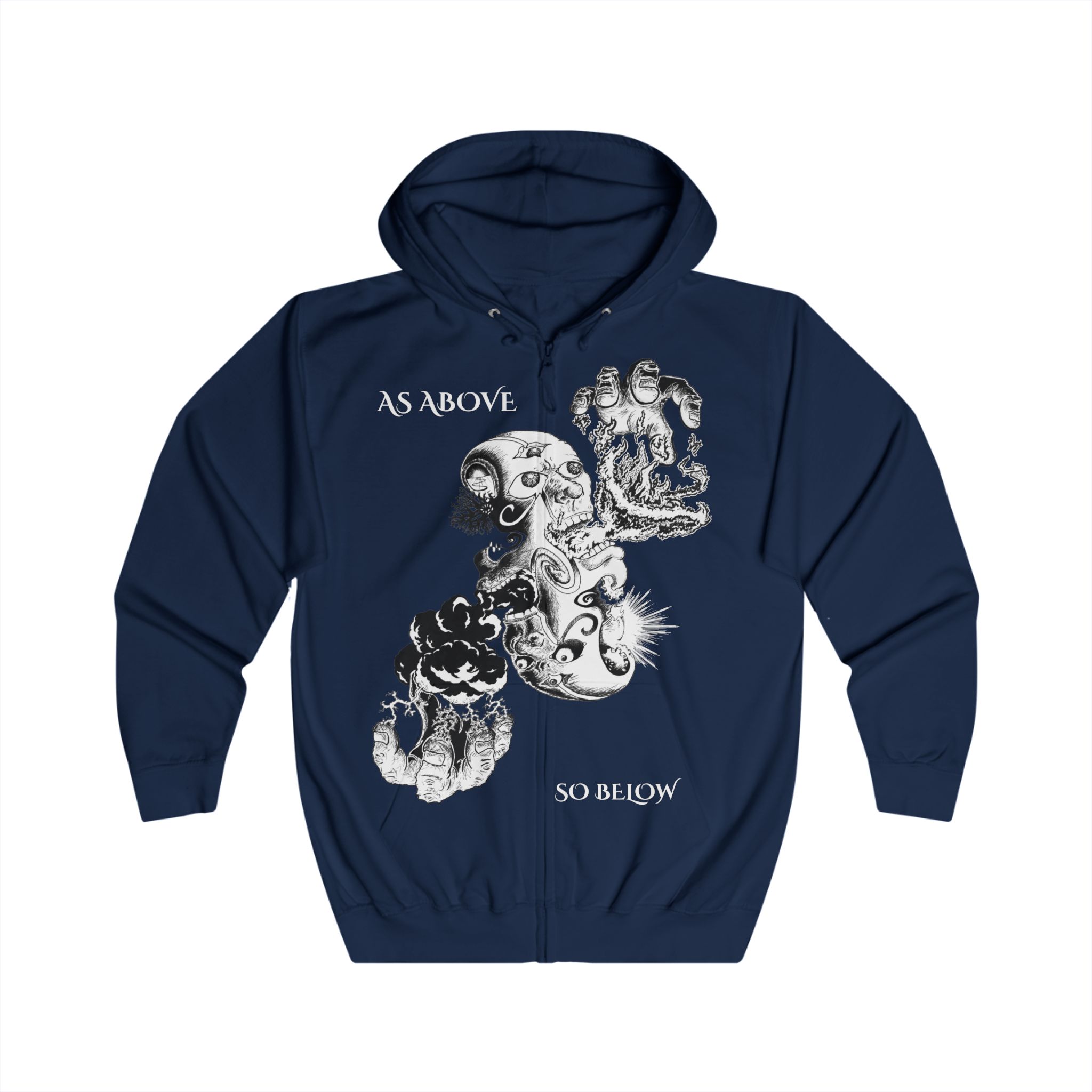 As Above So Below Front & Back Zip Hoodie