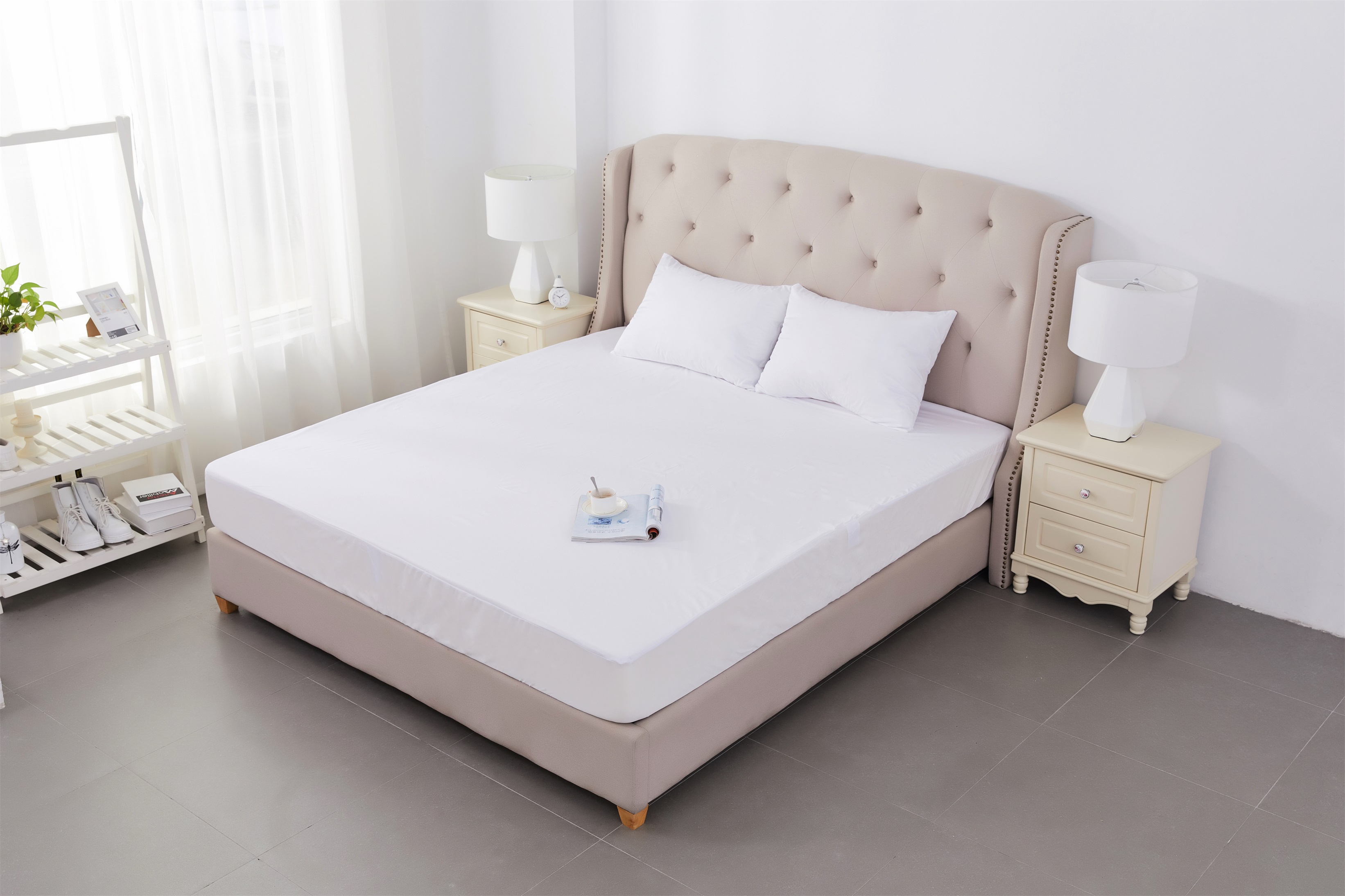 Polyester Knitted 100% Waterproof Mattress Protector Fitted Style