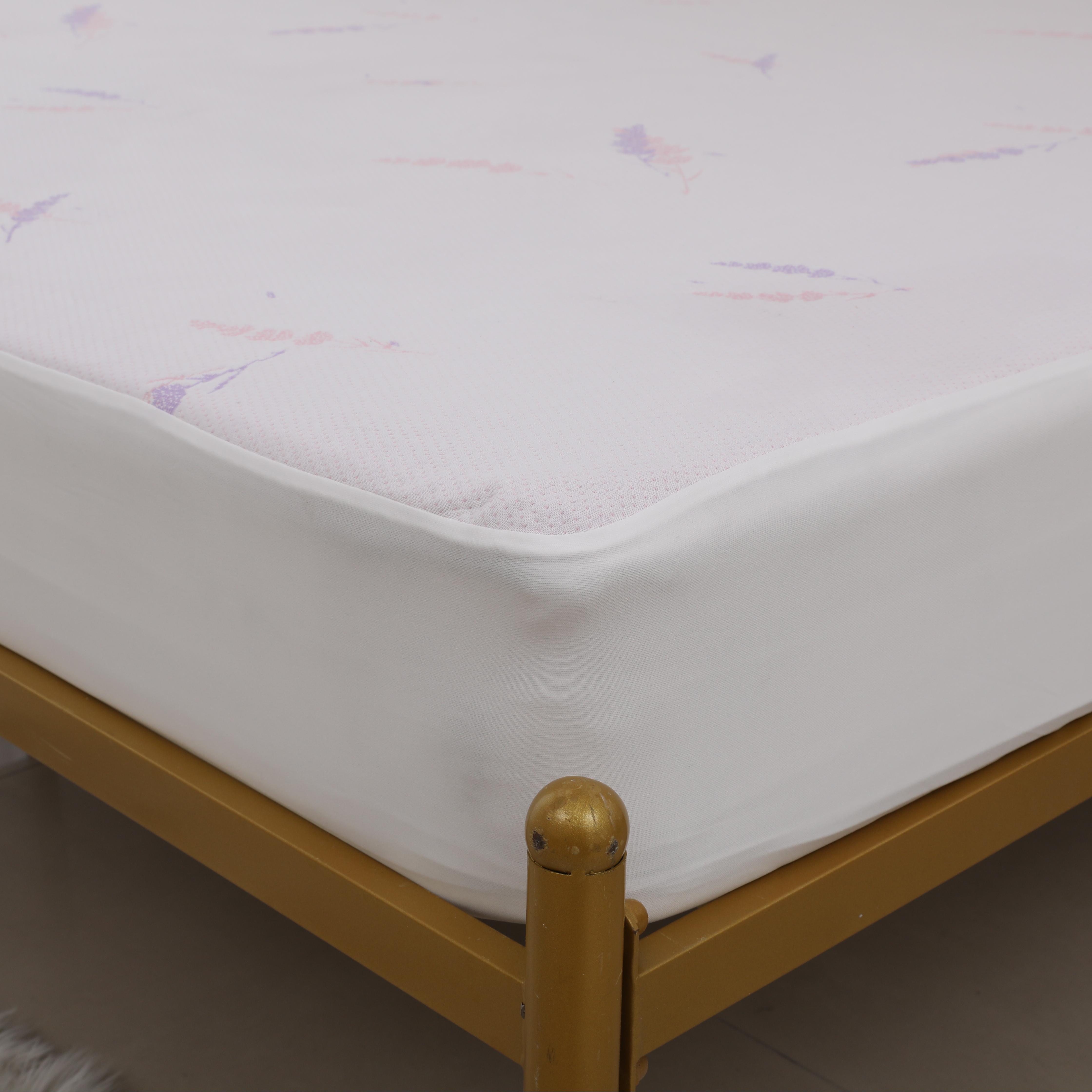 Lavender Scent Polyester  Jacquard 100% Waterproof Mattress Protector Fitted Style