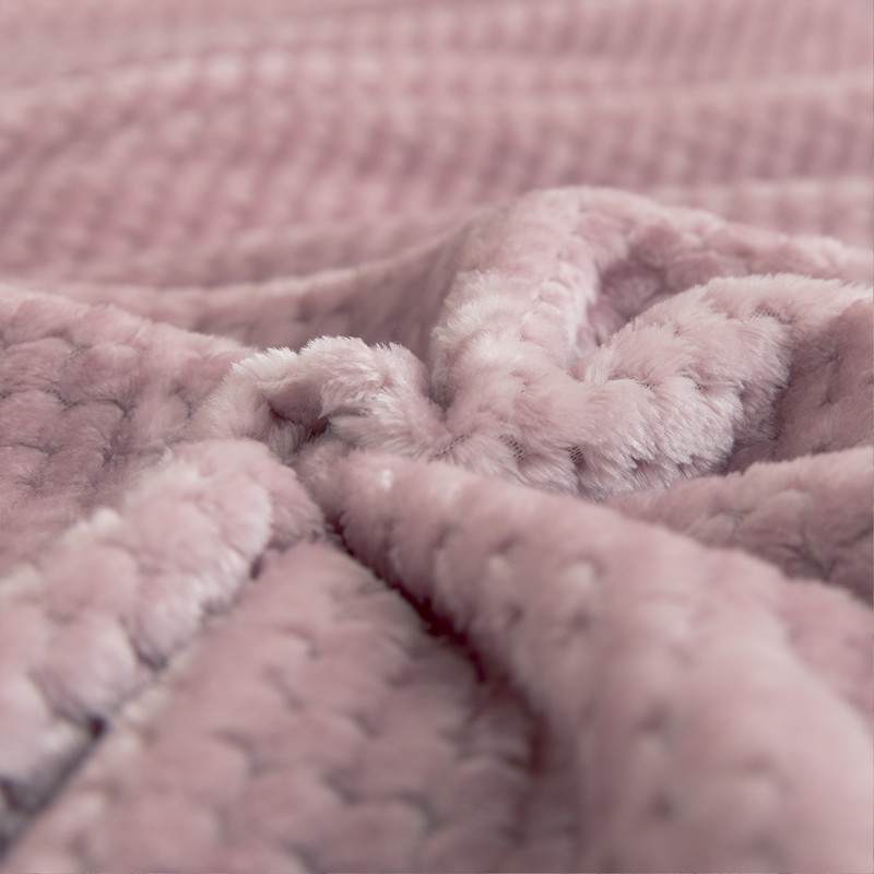 3D Jacquard Flannel Blanket 280gsm Single Layer Lightweight Cozy Fleece Blanket