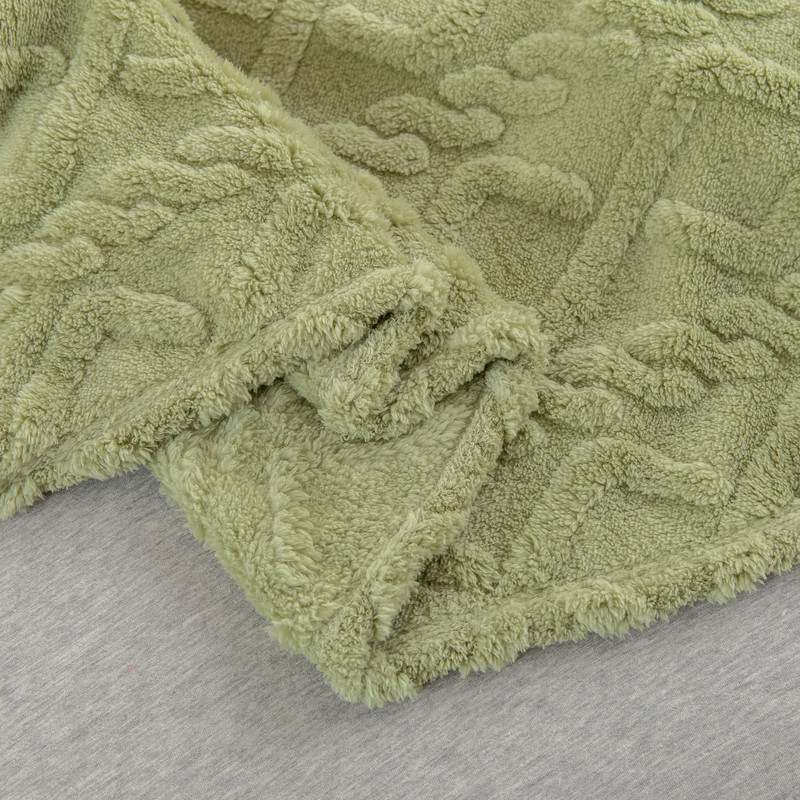 3D Jacquard Shaggy Sherpa Fleece Blanket 300gsm Single Layer Lightweight Cozy Fleece Blanket