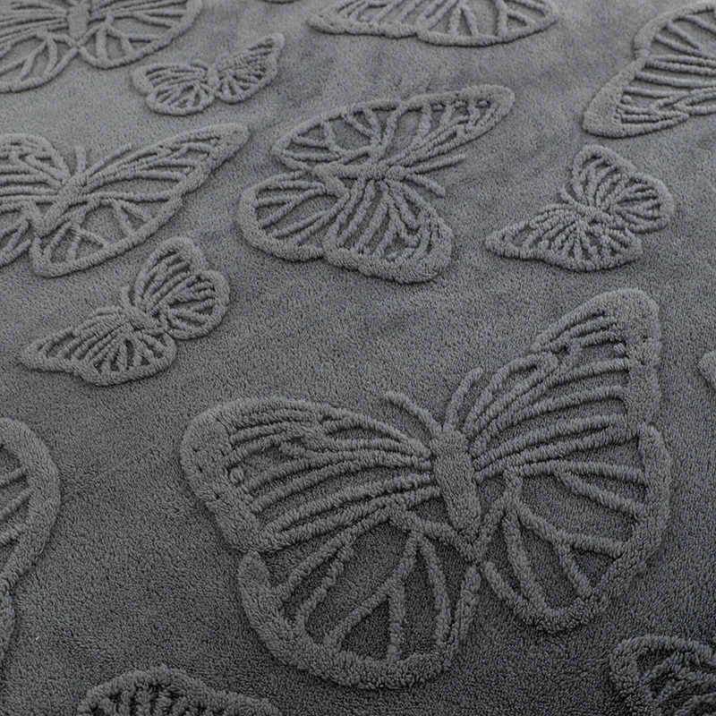 3D Butterfly Jacquard Shaggy Sherpa Fleece Blanket 300gsm Single Layer Lightweight Cozy Fleece Blanket