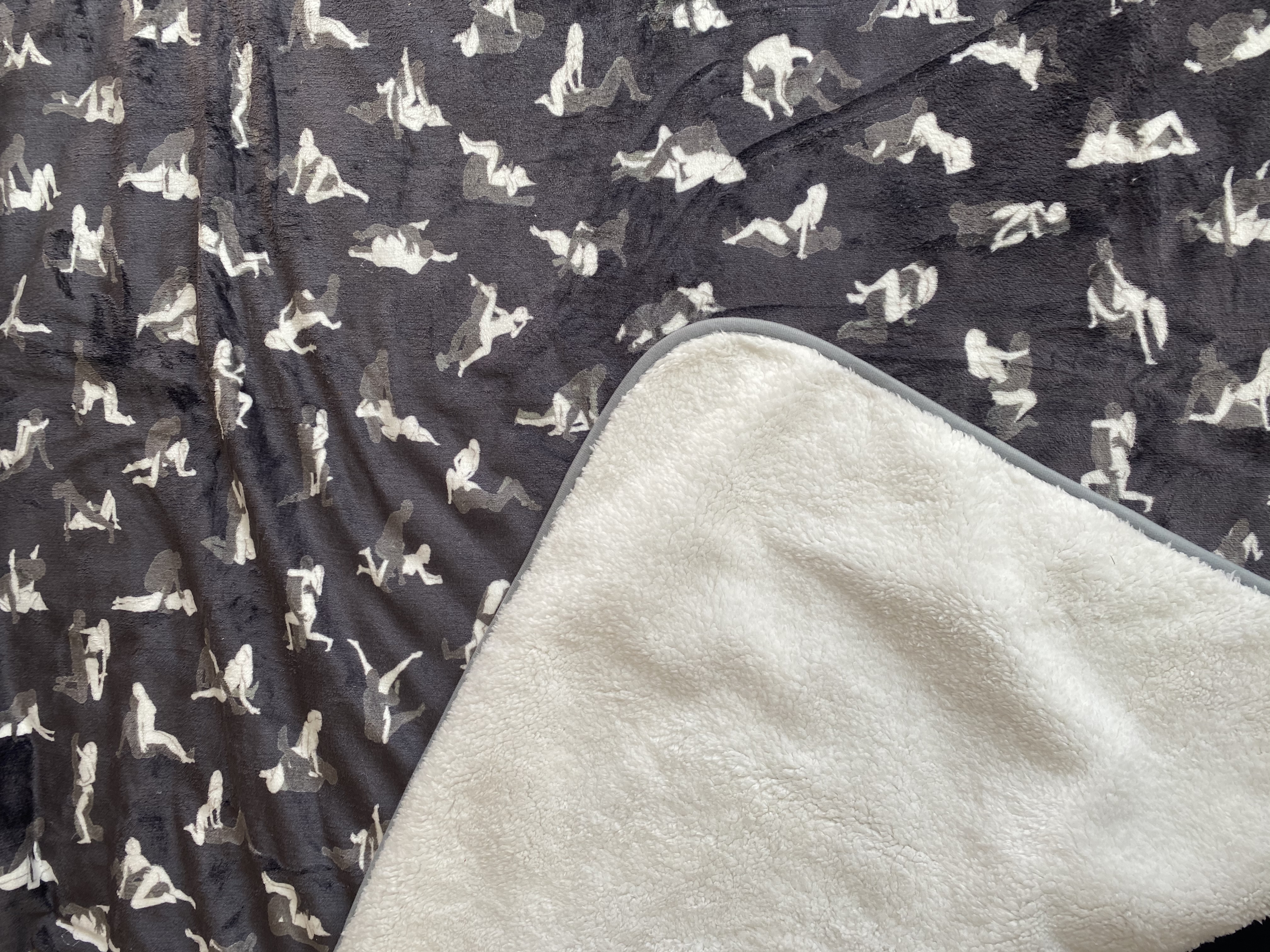 Printed Flannel Sherpa Fleece Waterproof Sex Love Blanket