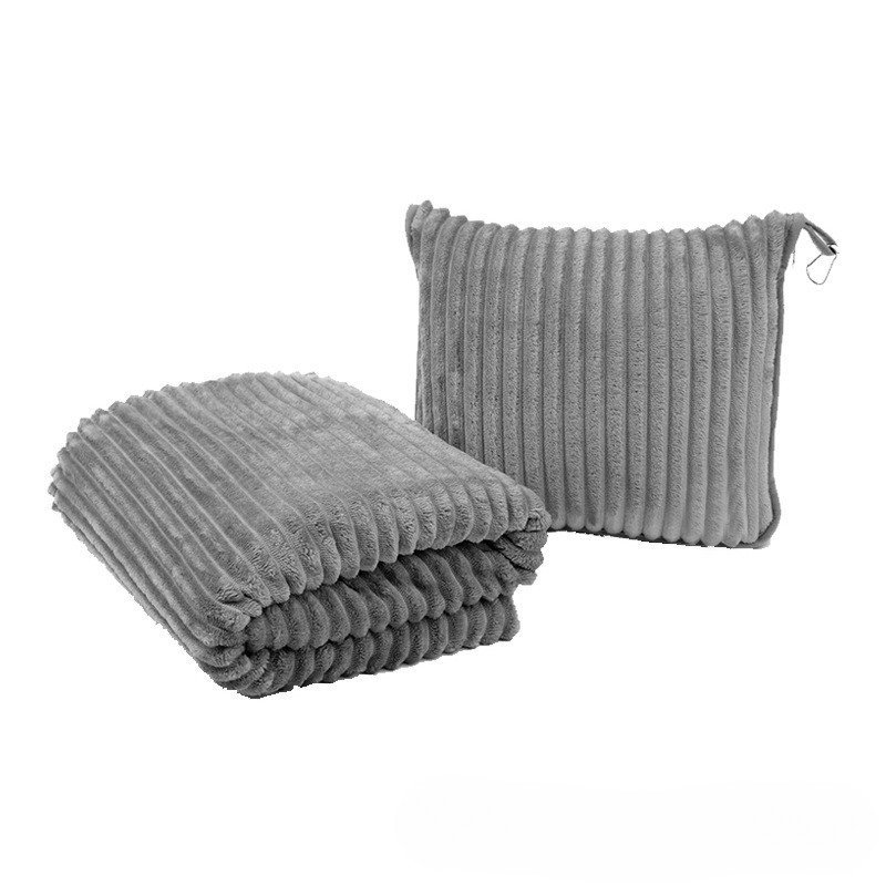 Travel Blanket and Pillow Compact, Premium Soft 2 in 1 Airplane Blanket with Soft Bag Pillowcase，Hand Luggage Sleeve and Backpack Clip