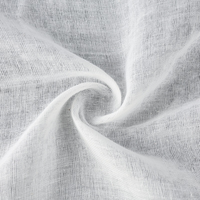 White Two Layers Cotton Muslin Fabric 