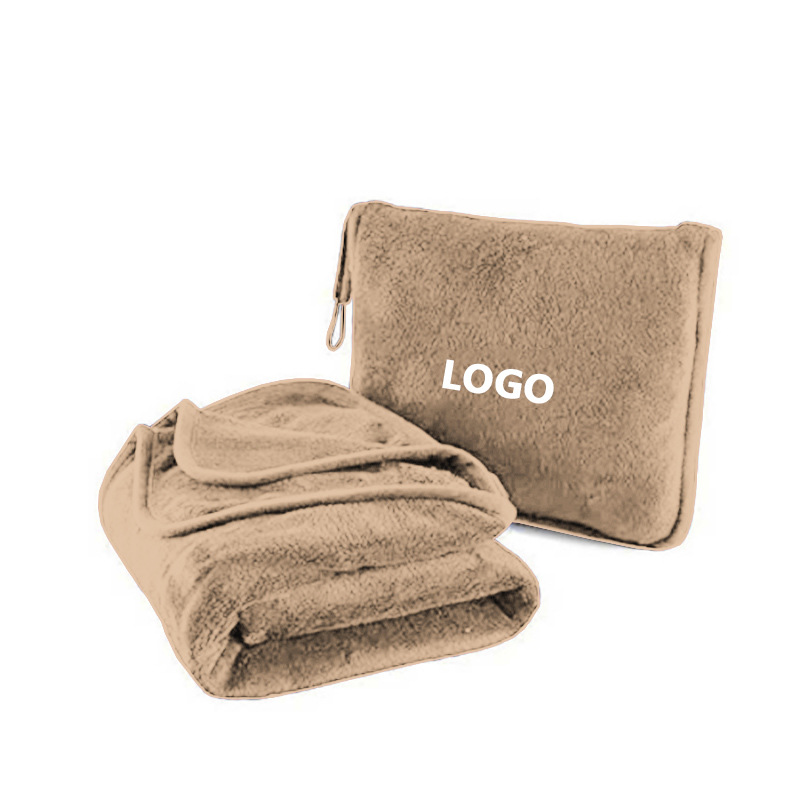 Travel Blanket Airplane Compact with Storage Bag Packable Blanket 2 in 1 Blanket Pillow