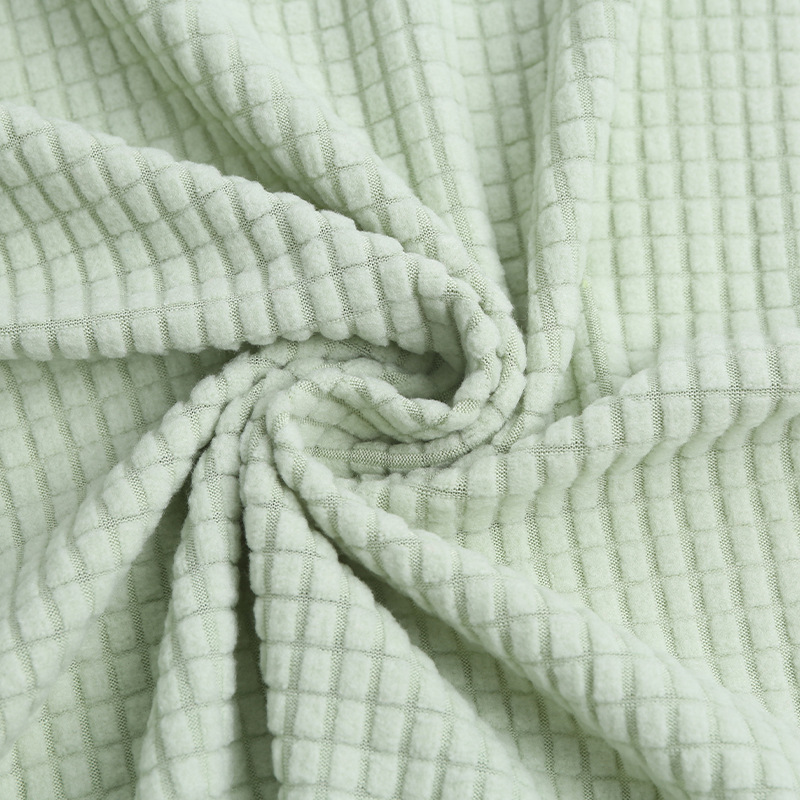 Plaid Jacquard Spandex Stretch Polar Fleece Different Colors in Stock