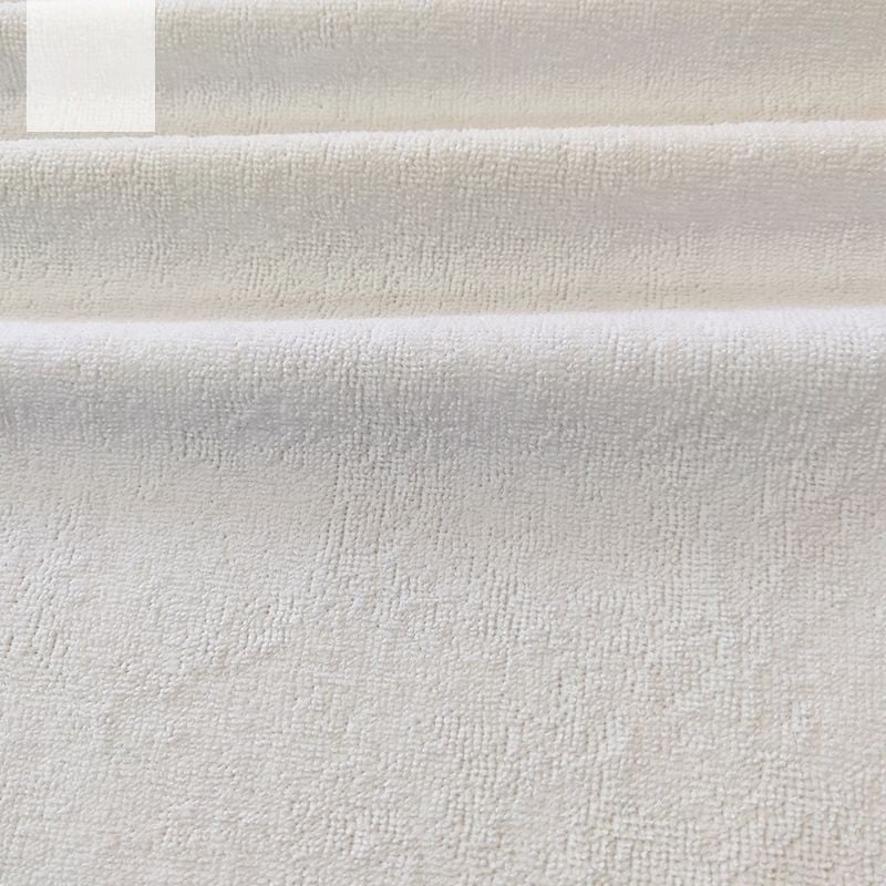 Solid 80%Cotton 20%polyester short loop terry fabric laminated TPU film