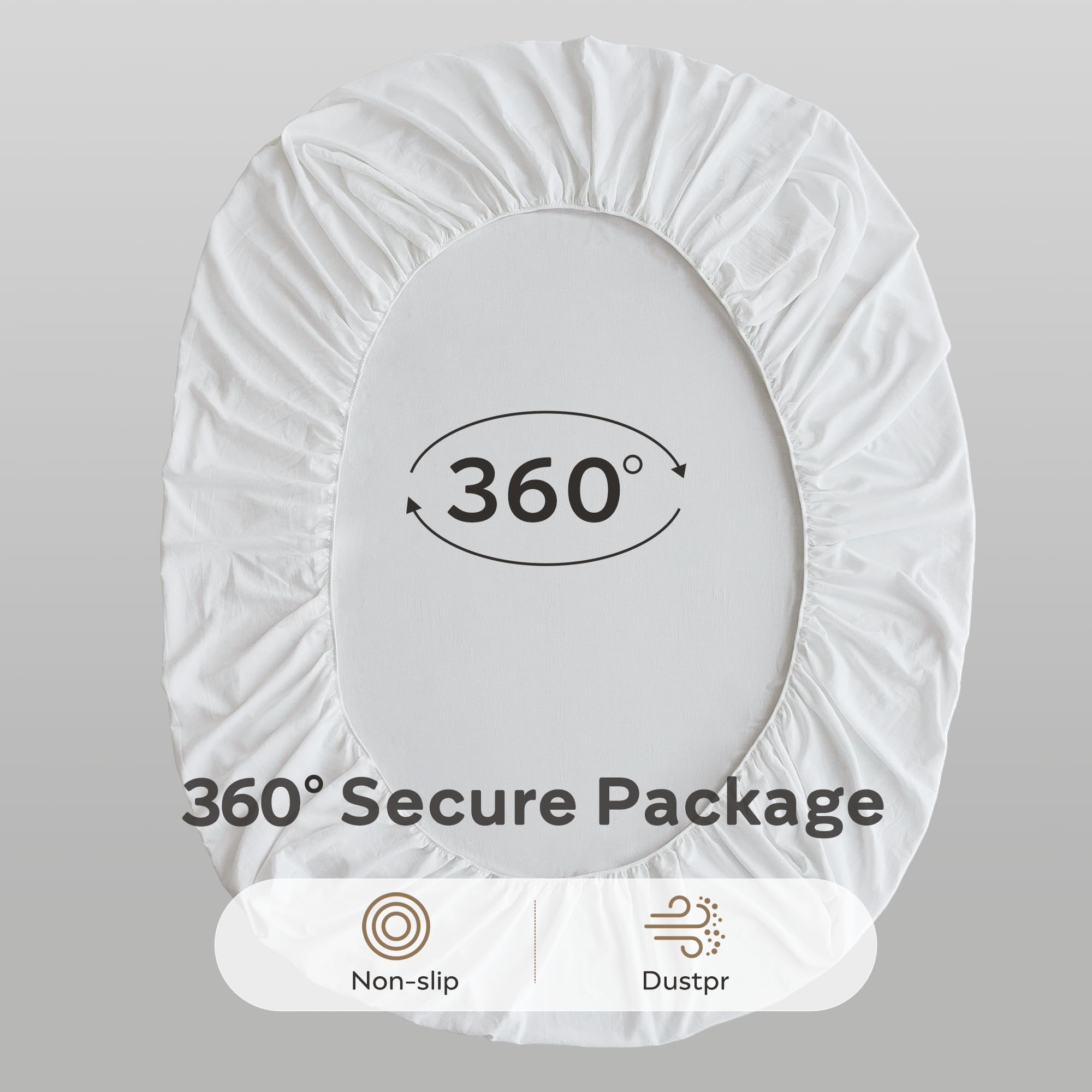 FizoHome Solid 100% Cotton Fitted Sheet