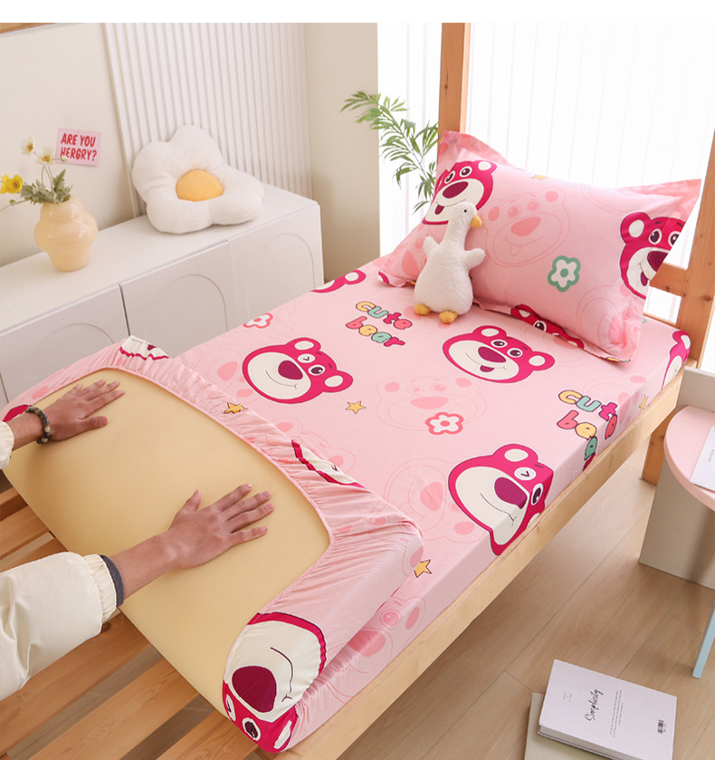 FizoHome Printed 100% Cotton Fitted Sheet 