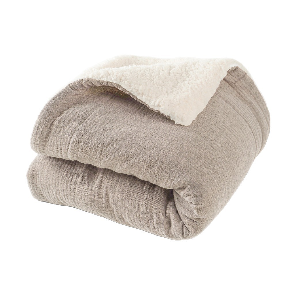Premium Custom Logo Organic Cotton Crinkle Thick Warm Swaddle Blanket
