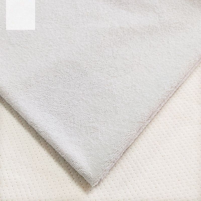 Solid 80%Cotton 20%polyester short loop terry fabric laminated TPU film