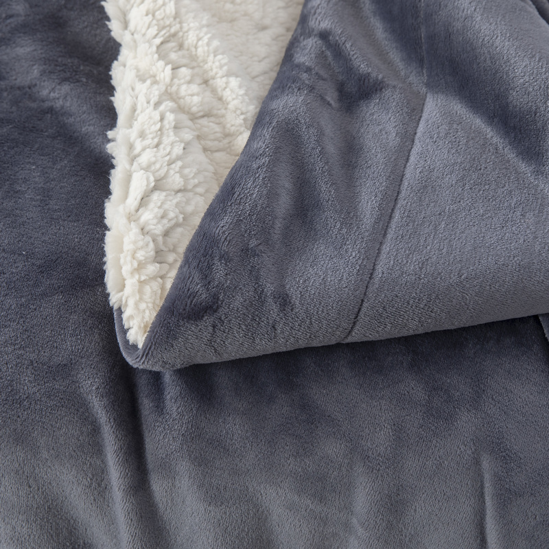 Customizable Double Layer Sherpa Blanket Thick Warm  Flannel Fleece Throw