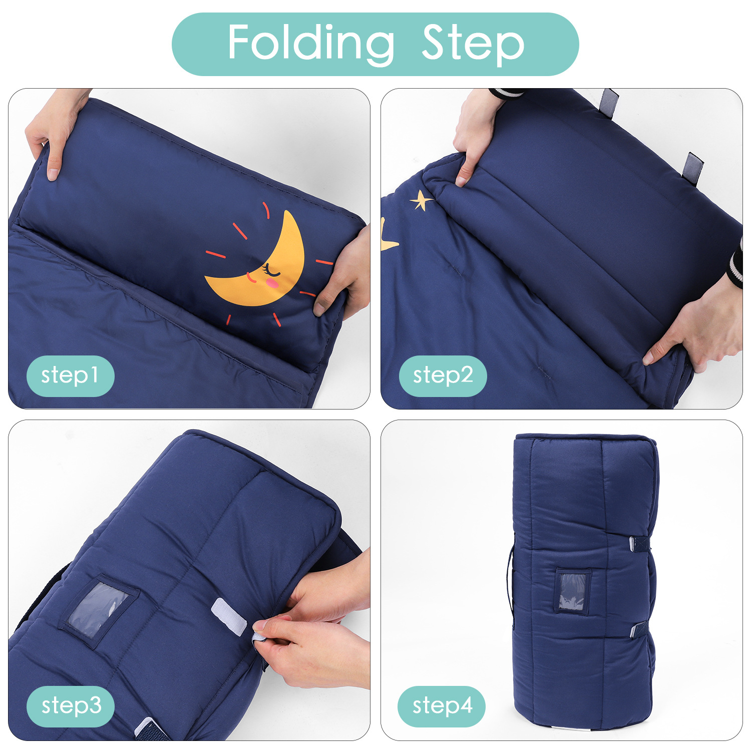 FizoHome Printed  Microfiber Toddler Nap Mat with Removable Pillow and Blanket