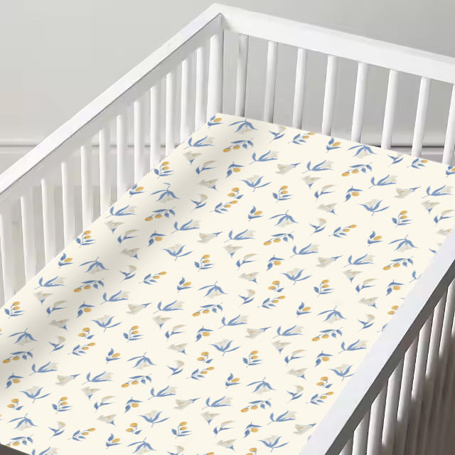 Eco-Friendly Printed 100% Cotton Knit Waterproof Baby Bed Sheet