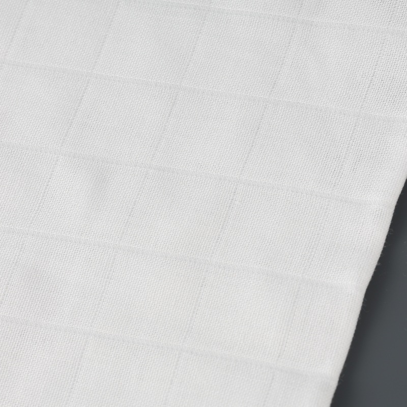 Two Layers Square Jacquard Bamboo Cotton Muslin Fabric