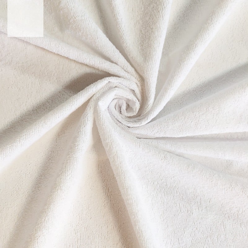 Solid 80%Cotton 20%polyester short loop terry fabric laminated TPU film