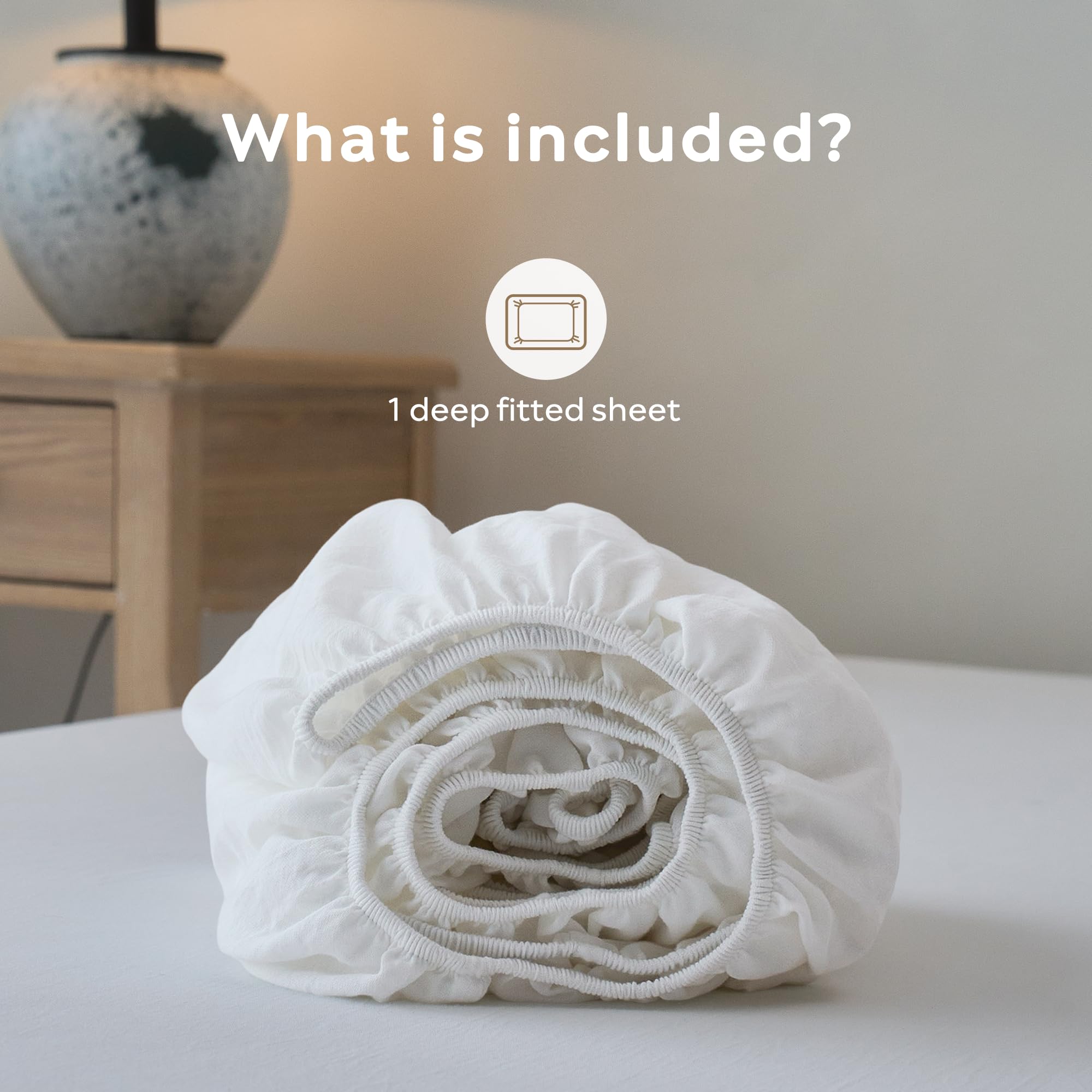 FizoHome Solid 100% Cotton Fitted Sheet