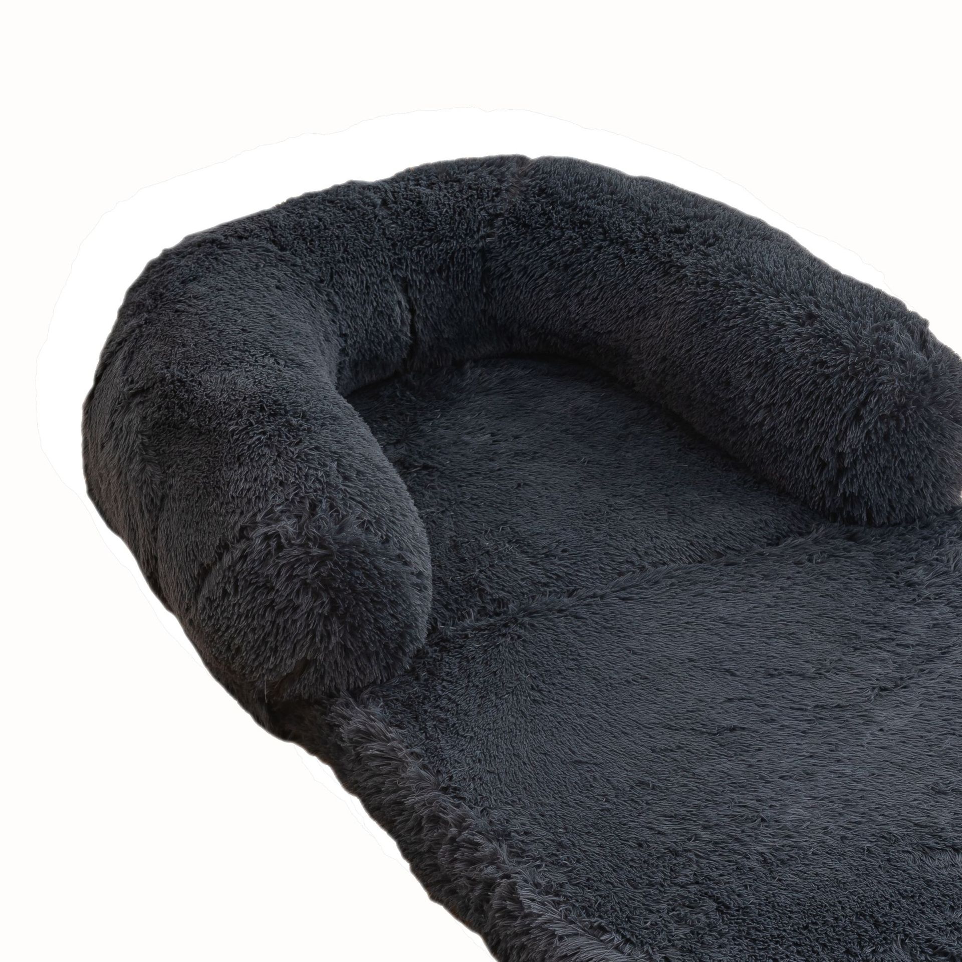  Premium Faux Fur Foldable Human Dog Bed Orthopedic Foam Support Shredded Foam Bolsters Waterproof Liner Washable Cover