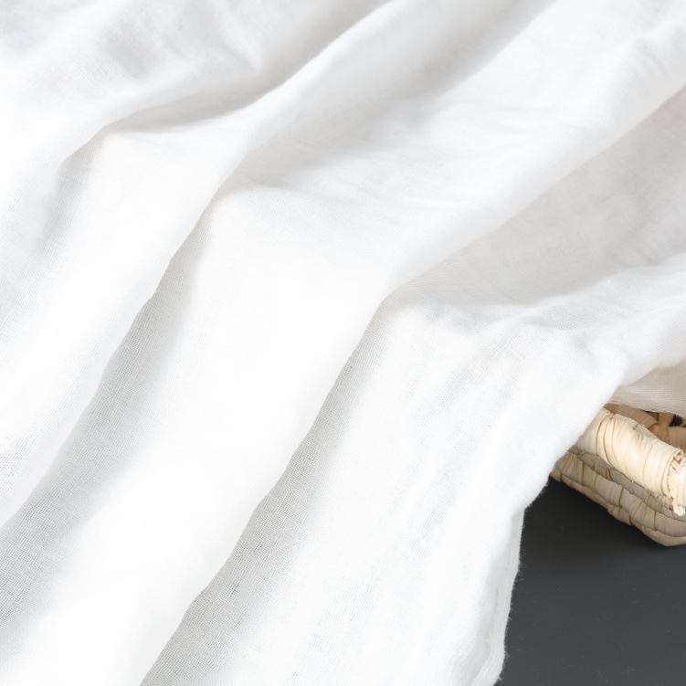 White Triple Layers Cotton Muslin Fabric 