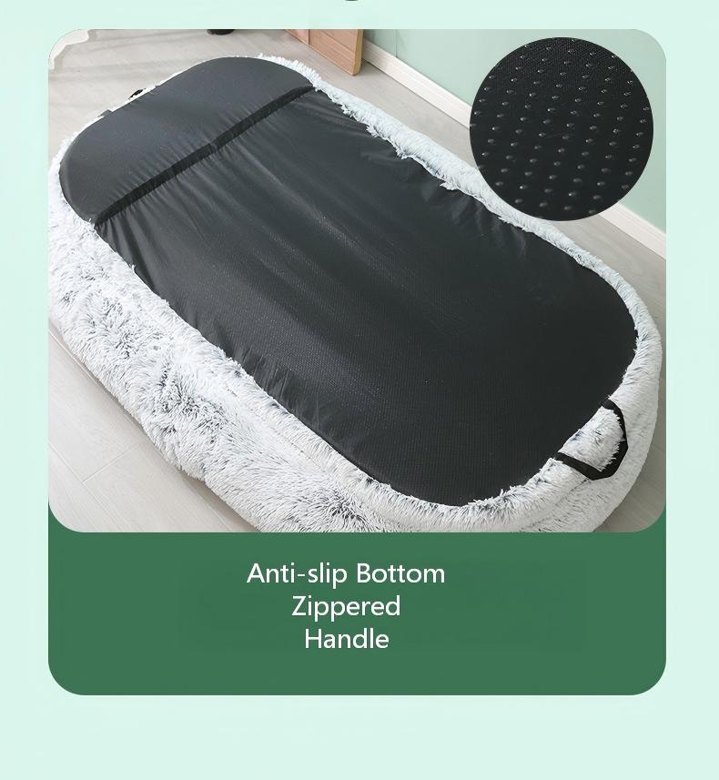  Fully Long Fur Calming Human Dog Beds--Waterproof Lining and Removable Cover