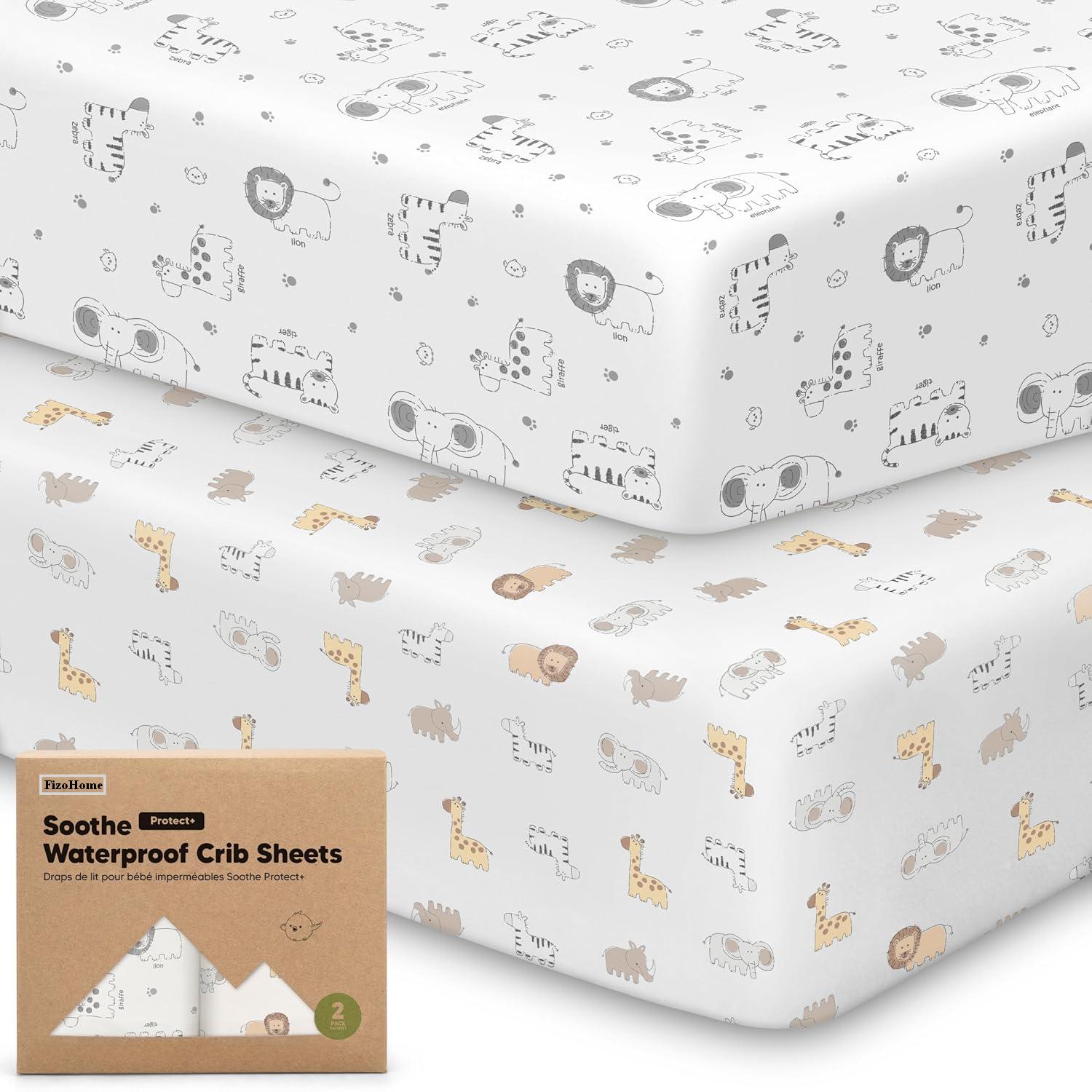 Custom Pattern Ultra-Soft Cotton Knit Waterproof Crib Sheet 28x52
